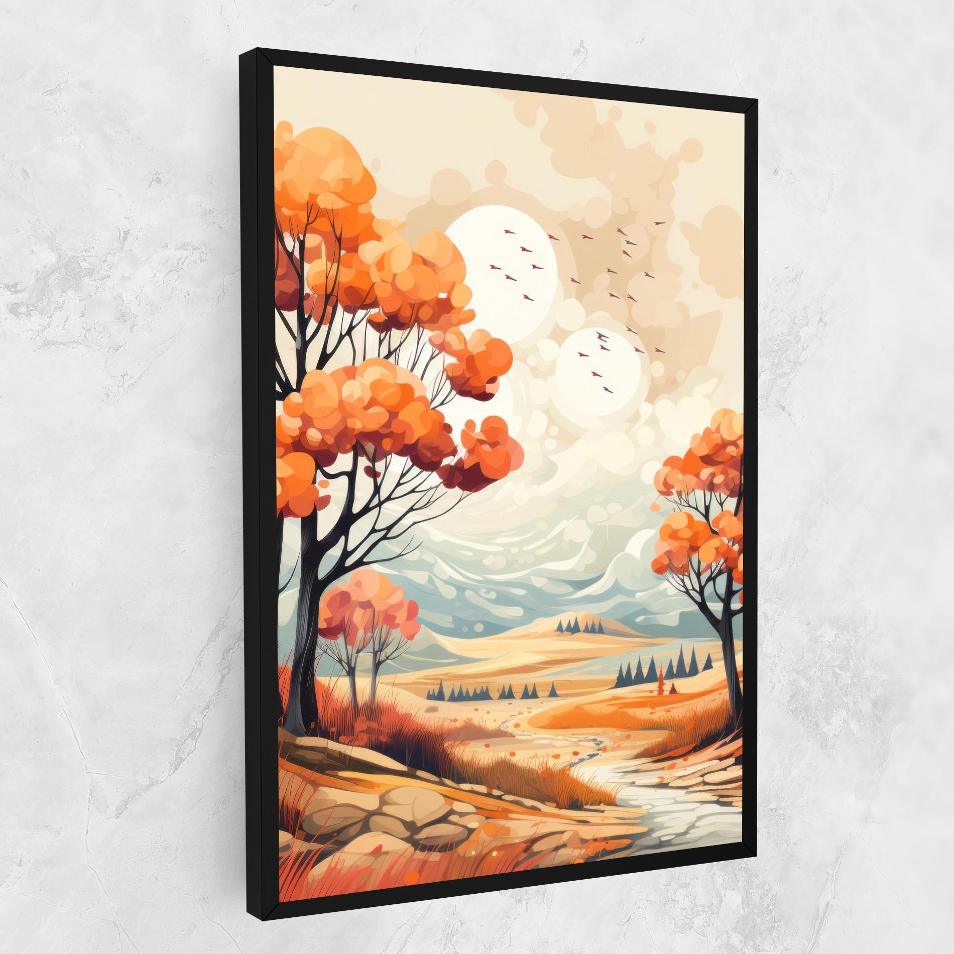 Vászonkép Autumn Tree Painting mockup 1