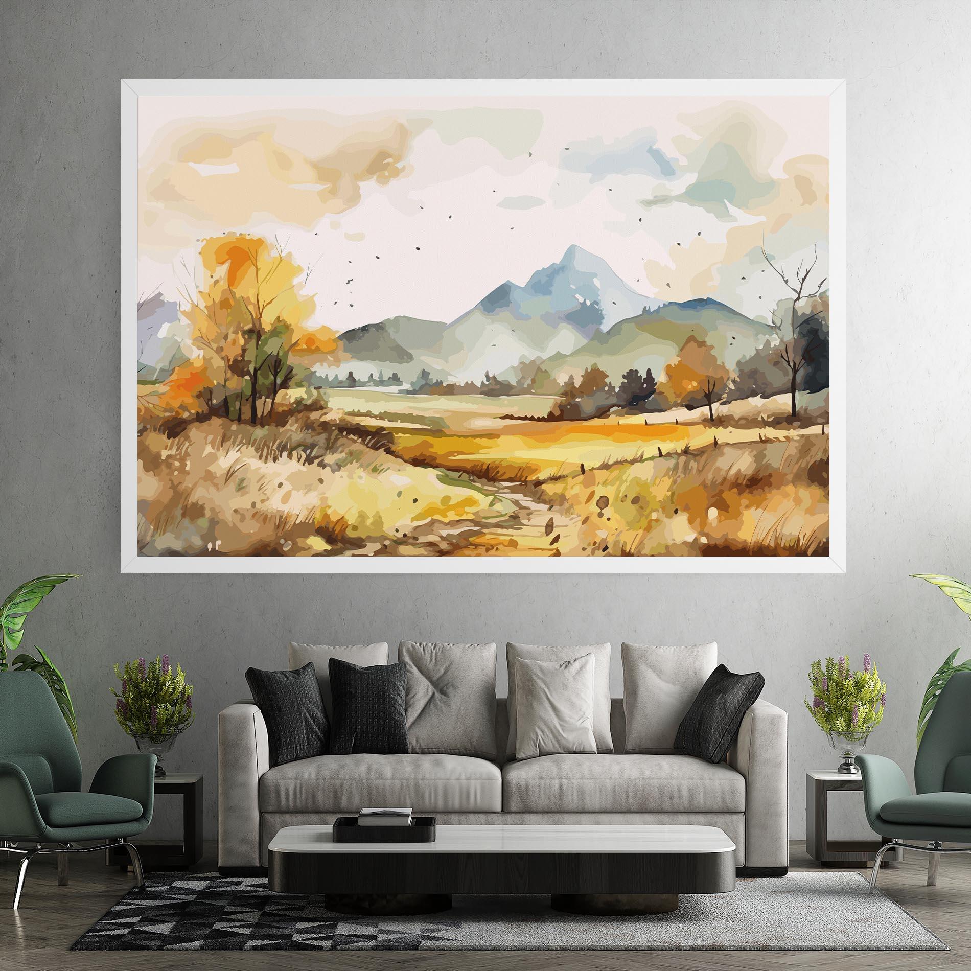 Vászonkép Yellow Blue Autumn mockup 7