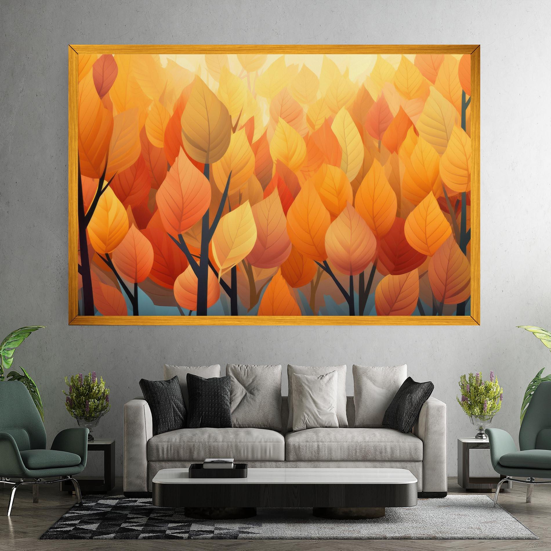 Vászonkép Autumn Leaves mockup 7