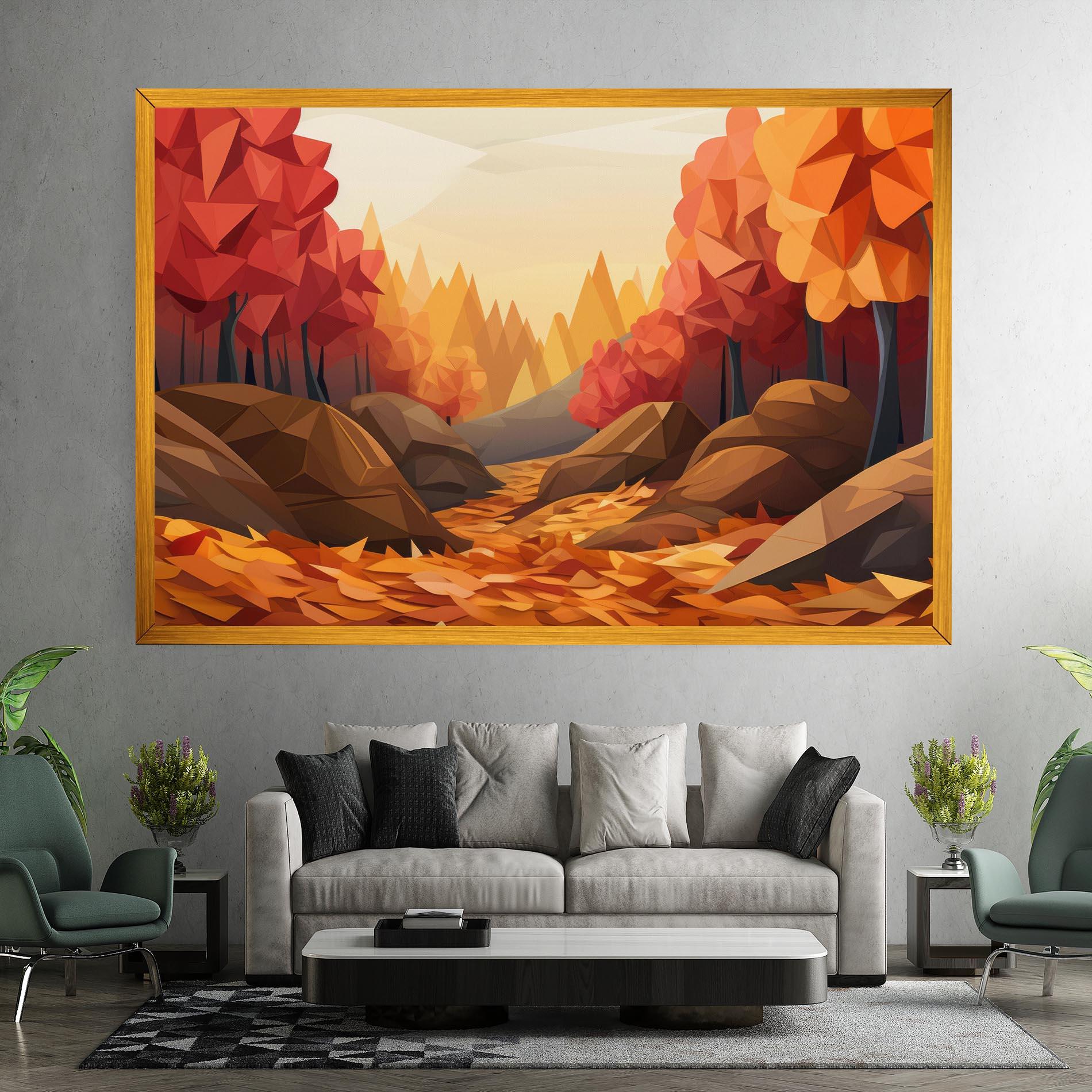 Vászonkép Autumn Orange Forest mockup 7