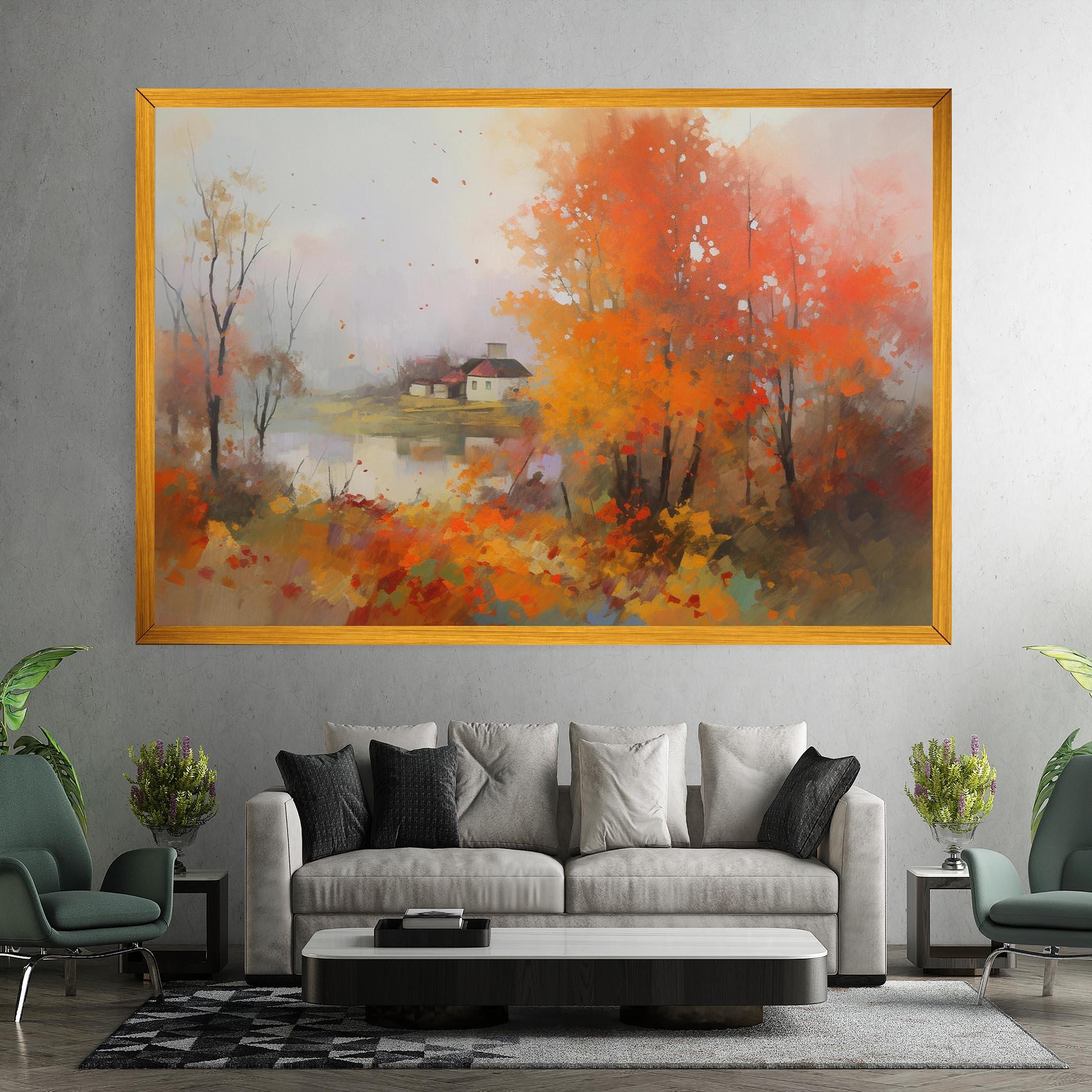 Vászonkép Autumnal Painting mockup 7