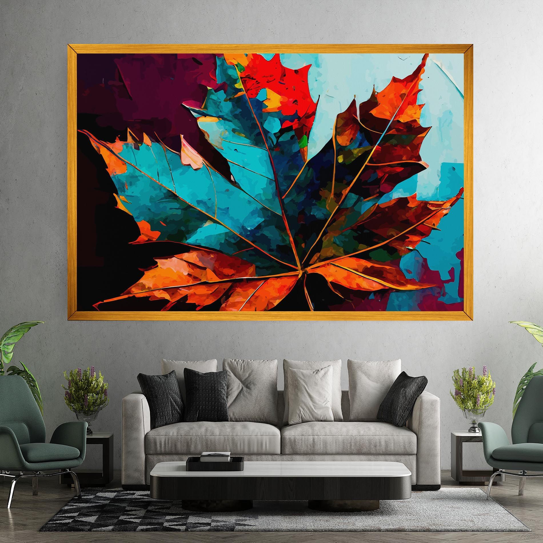 Blue Orange Leaf mockup 7