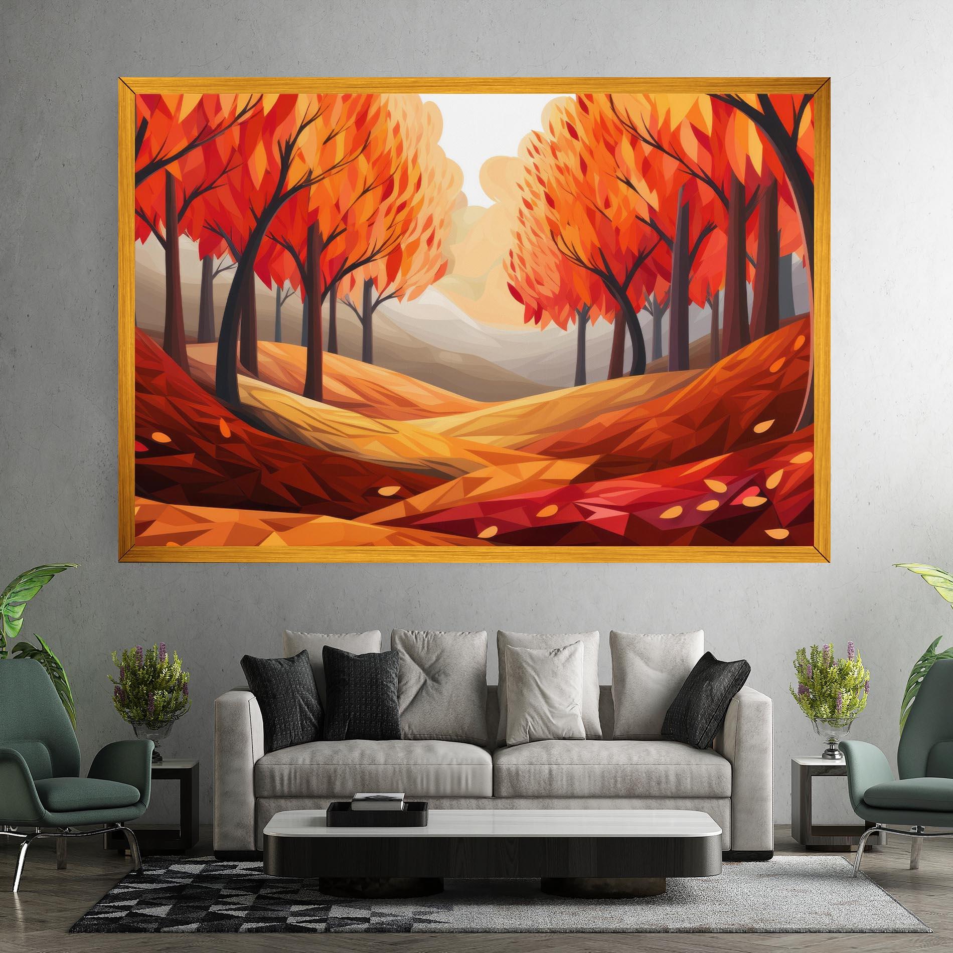 Vászonkép Red Trees Art mockup 7