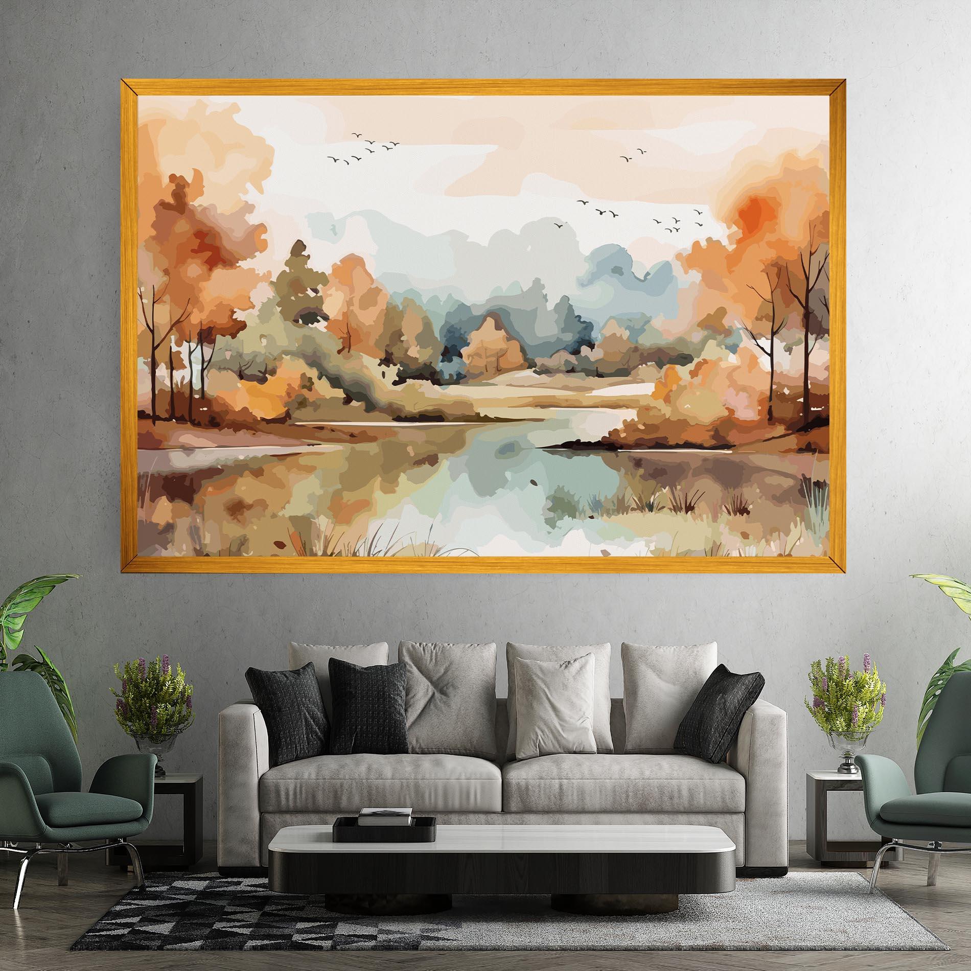 Vászonkép Watercolor Autumn mockup 7