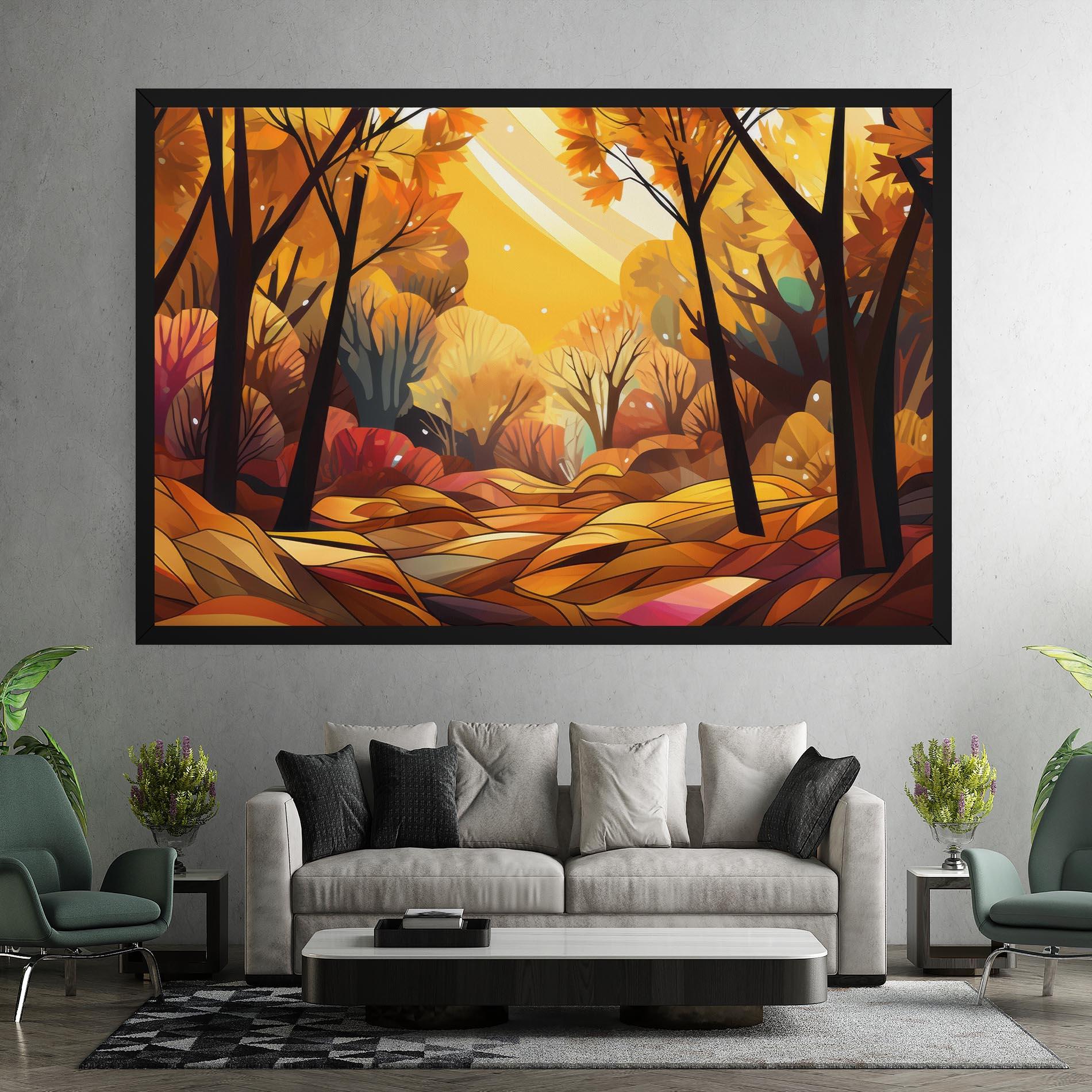 Vászonkép Autumn Forest Art mockup 7