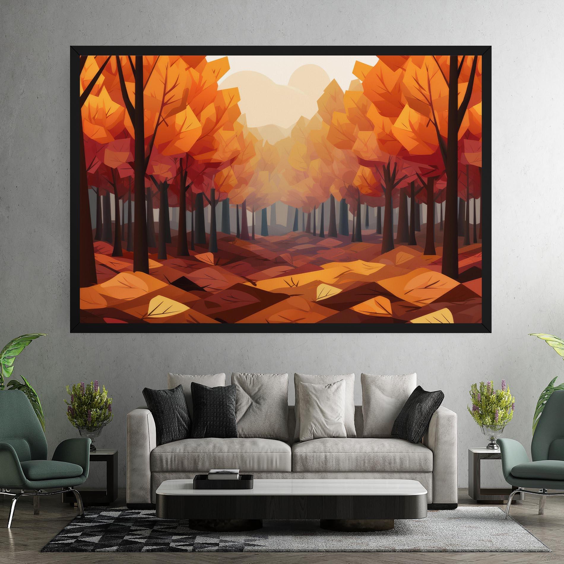 Vászonkép Autumn Forest View mockup 7