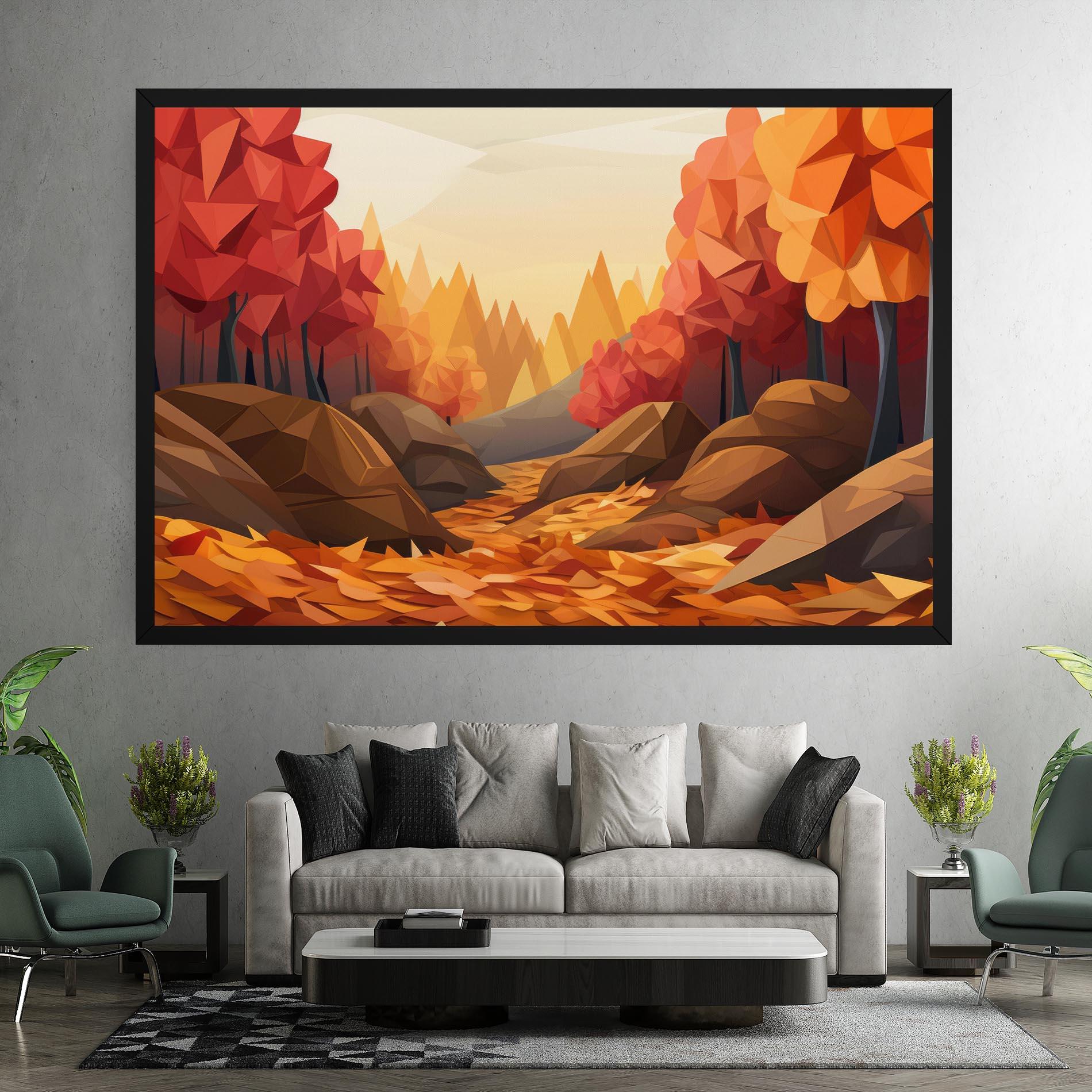 Vászonkép Autumn Orange Forest mockup 7