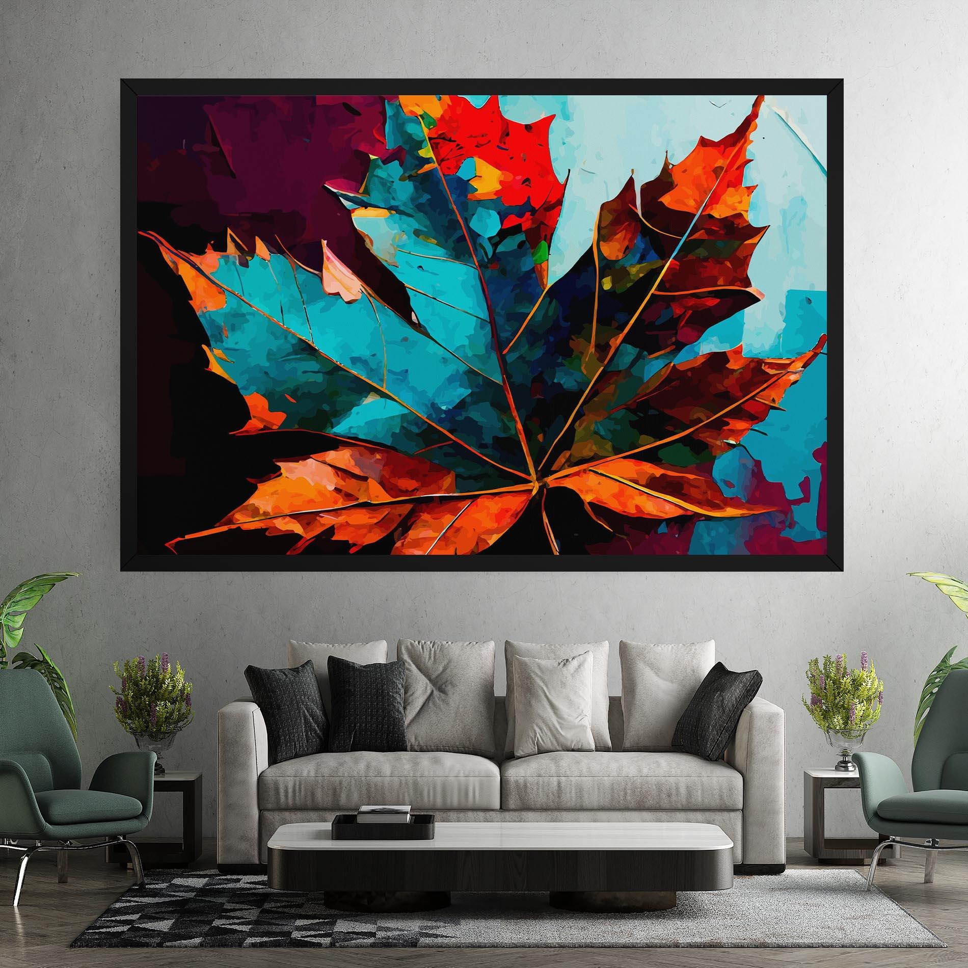 Vászonkép Blue Orange Leaf mockup 7