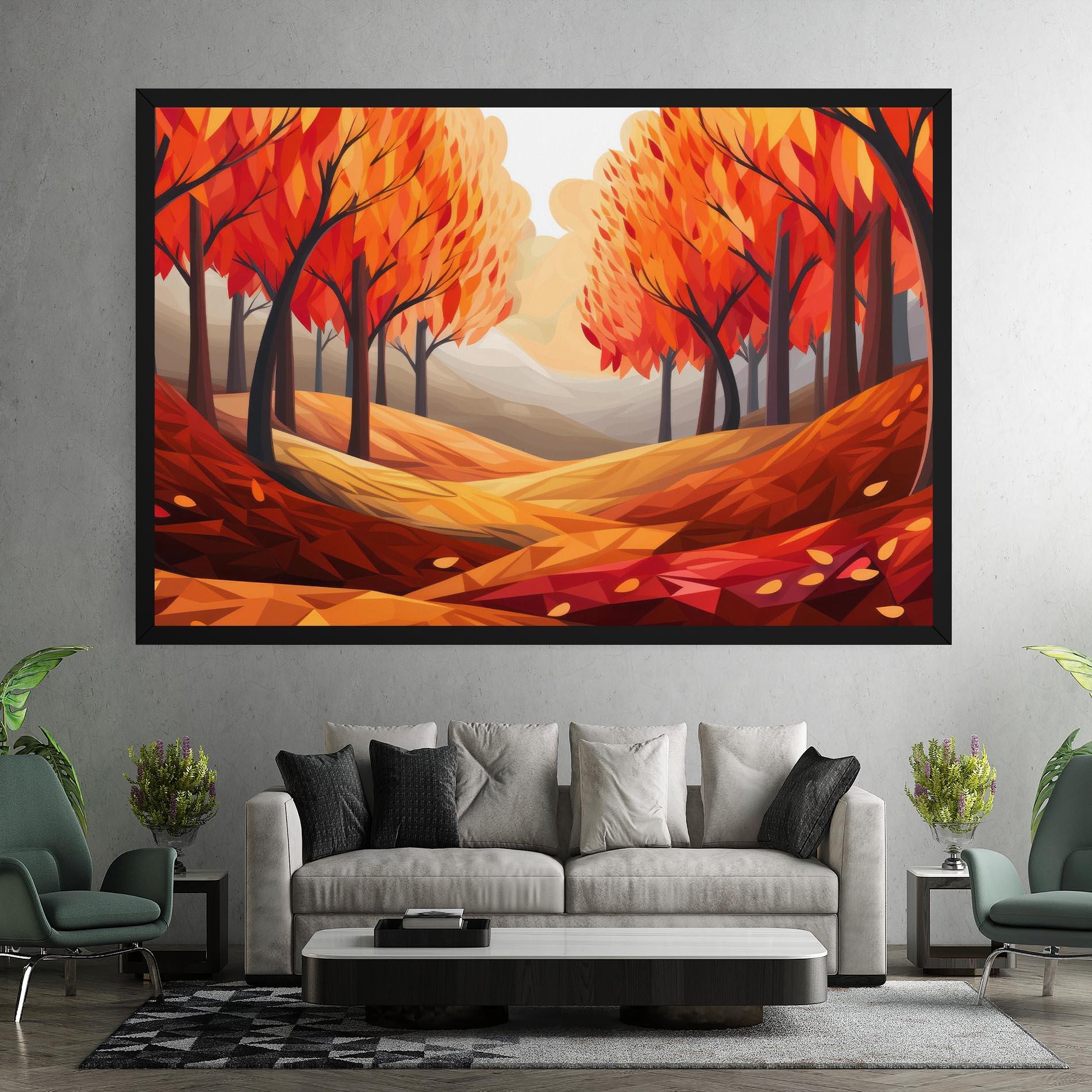 Vászonkép Red Trees Art mockup 7