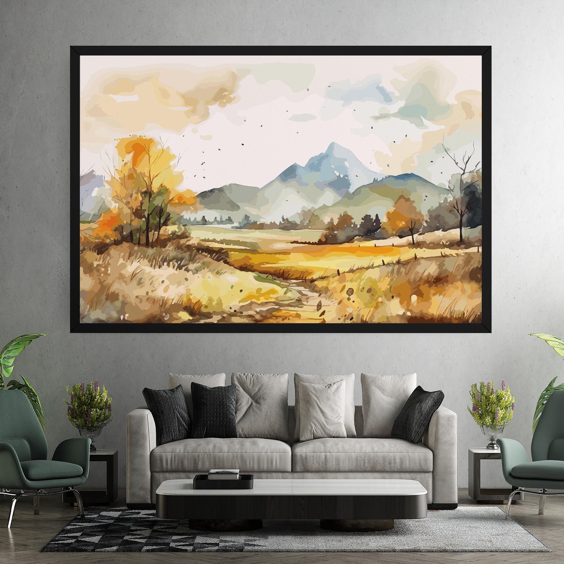 Vászonkép Yellow Blue Autumn mockup 7