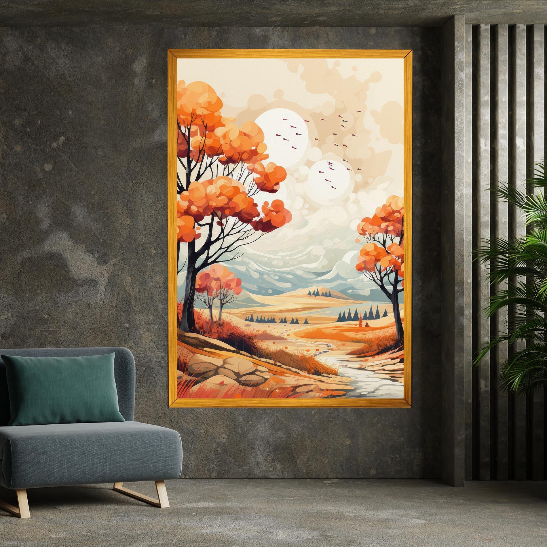 Vászonkép Autumn Tree Painting mockup 7