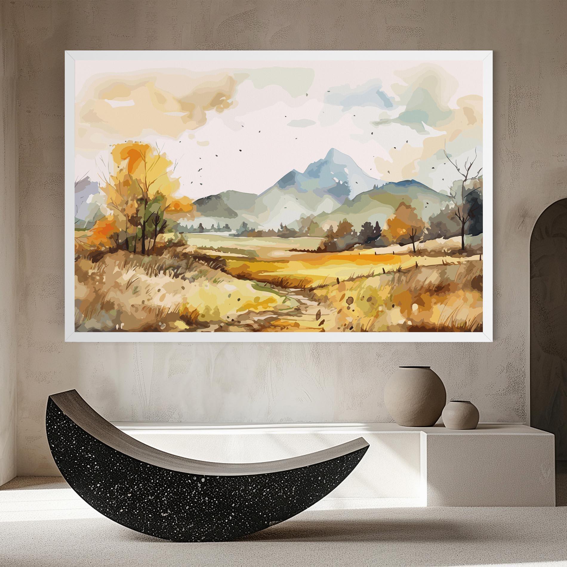 Vászonkép Yellow Blue Autumn mockup 8