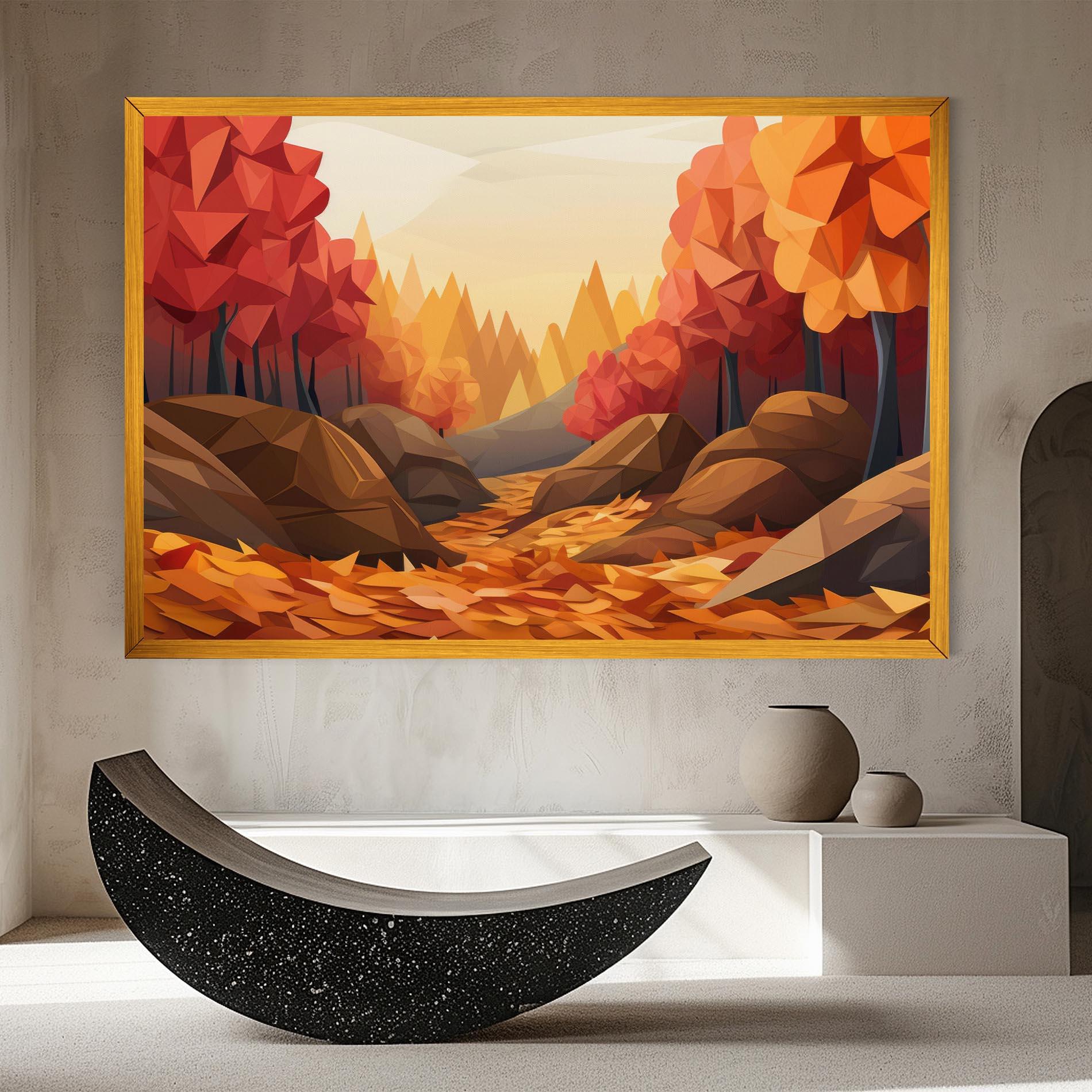 Vászonkép Autumn Orange Forest mockup 8