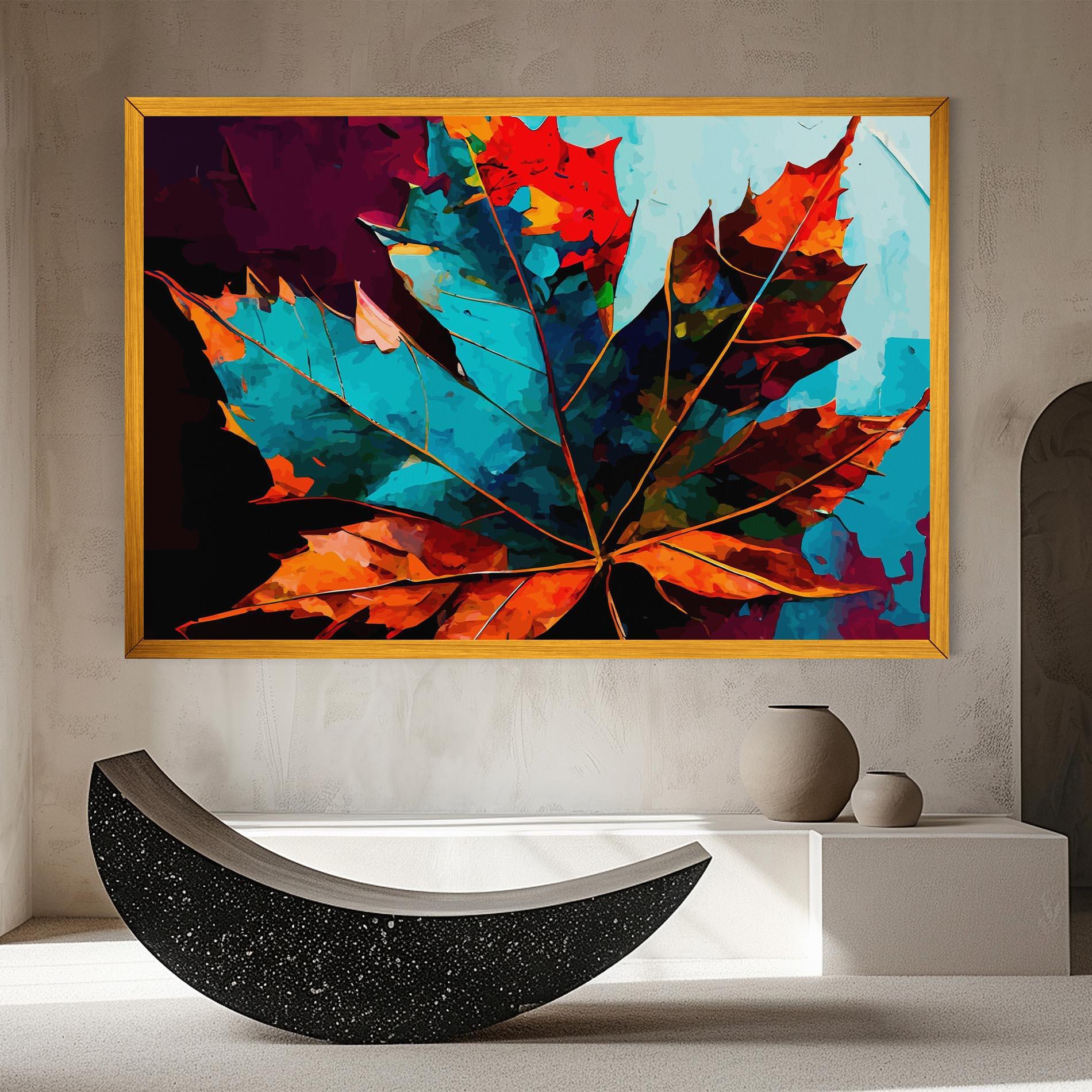 Vászonkép Blue Orange Leaf mockup 8