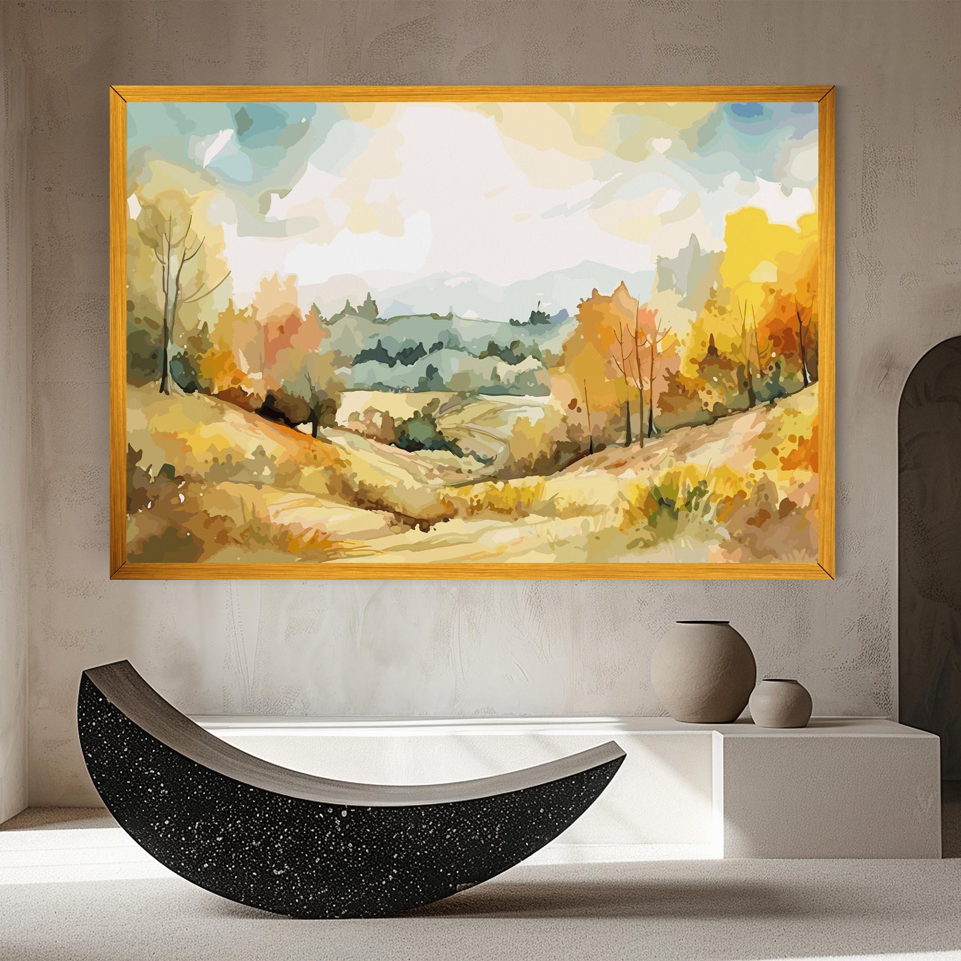 Vászonkép Green Yellow Autumn mockup 8