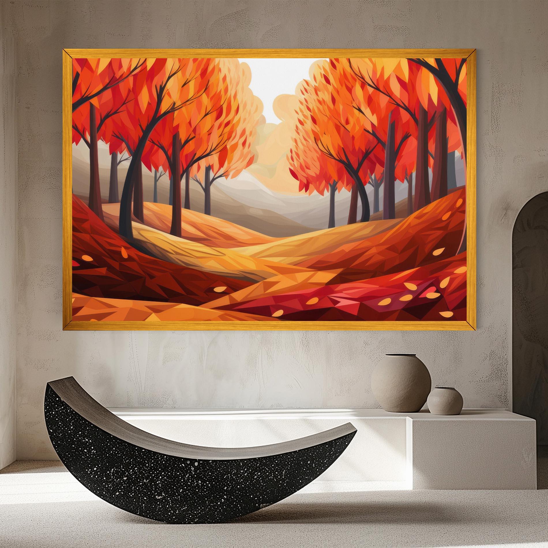 Vászonkép Red Trees Art mockup 8