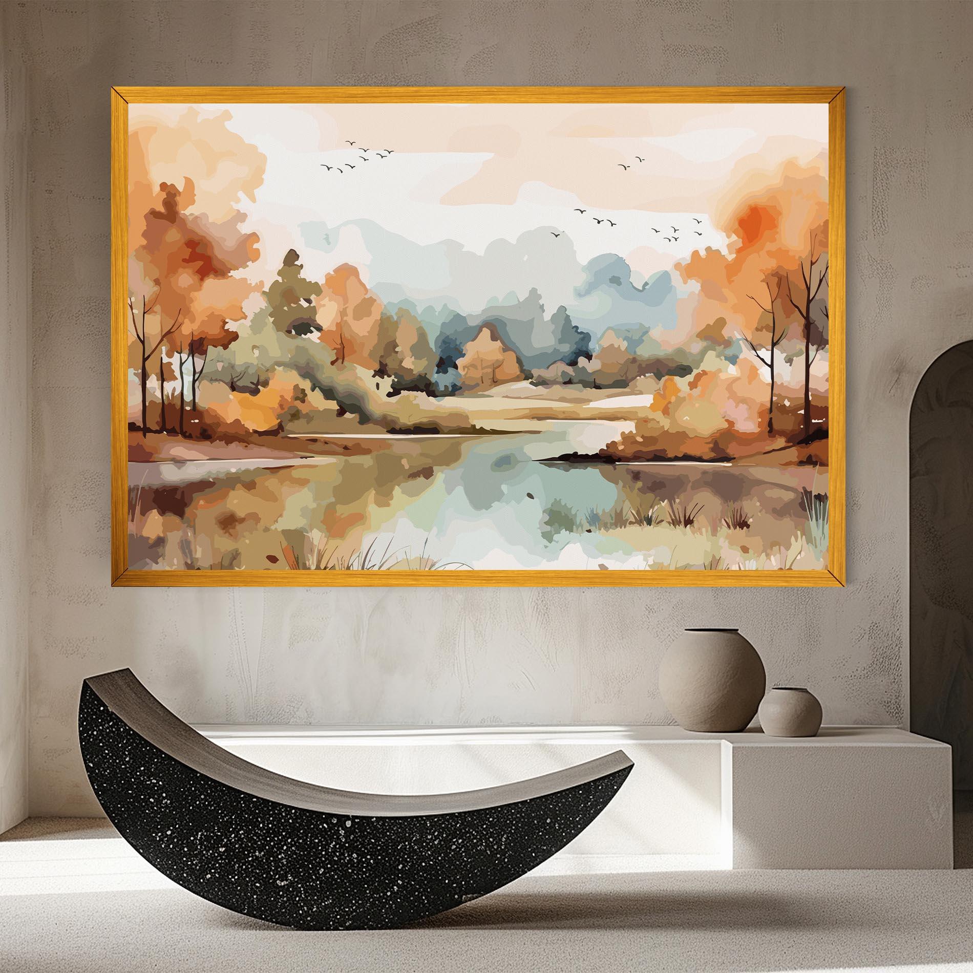 Vászonkép Watercolor Autumn mockup 8