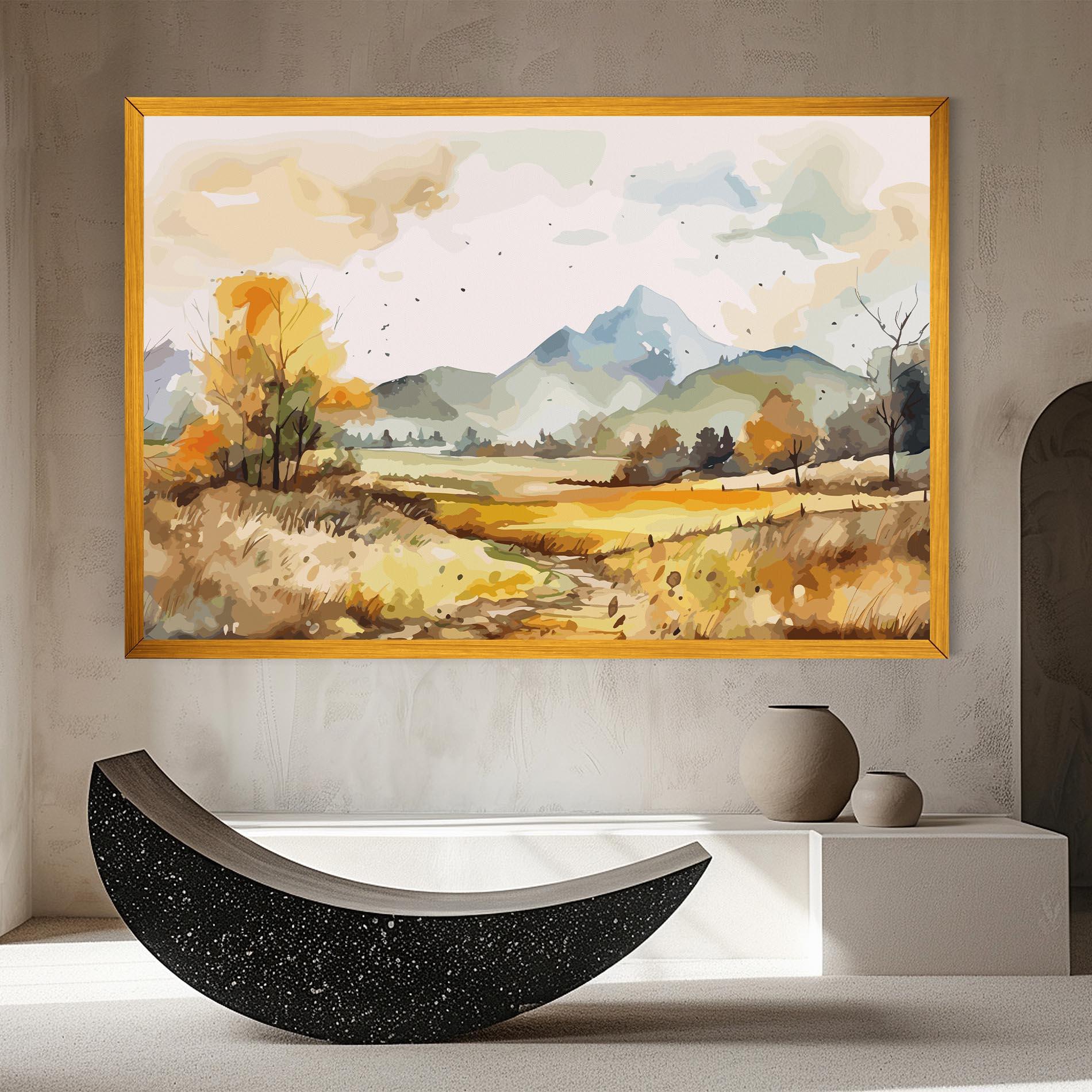 Vászonkép Yellow Blue Autumn mockup 8