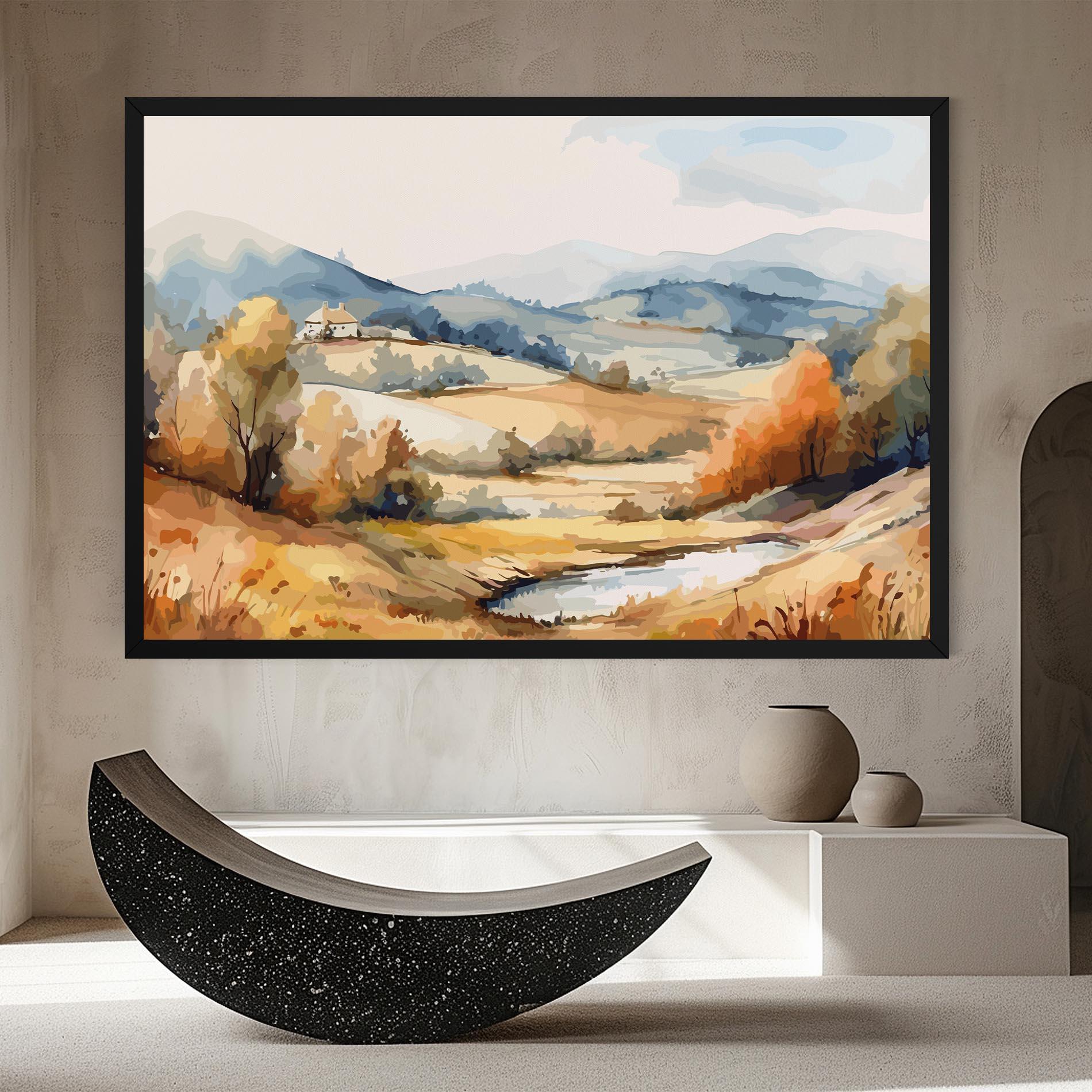 Vászonkép Blue Orange Autumn mockup 8