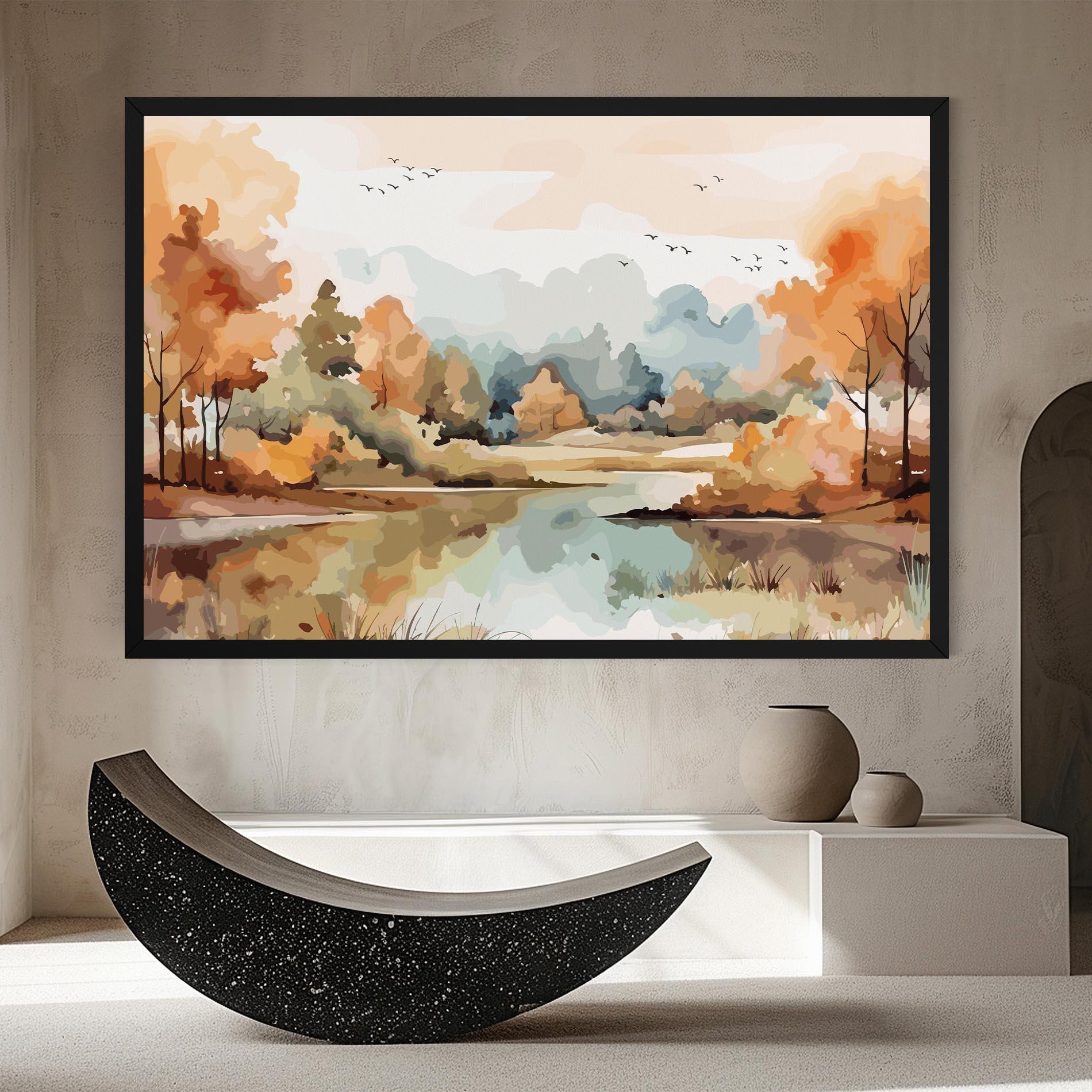 Vászonkép Watercolor Autumn mockup 8