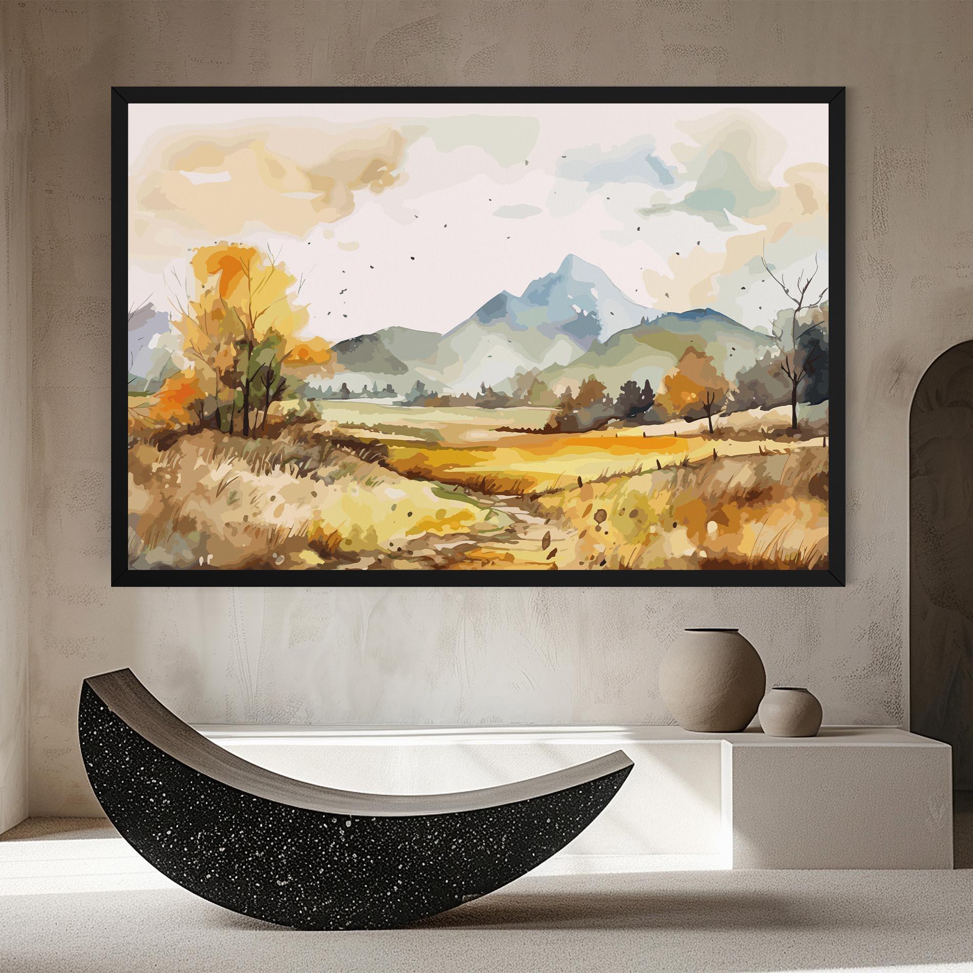 Vászonkép Yellow Blue Autumn mockup 8
