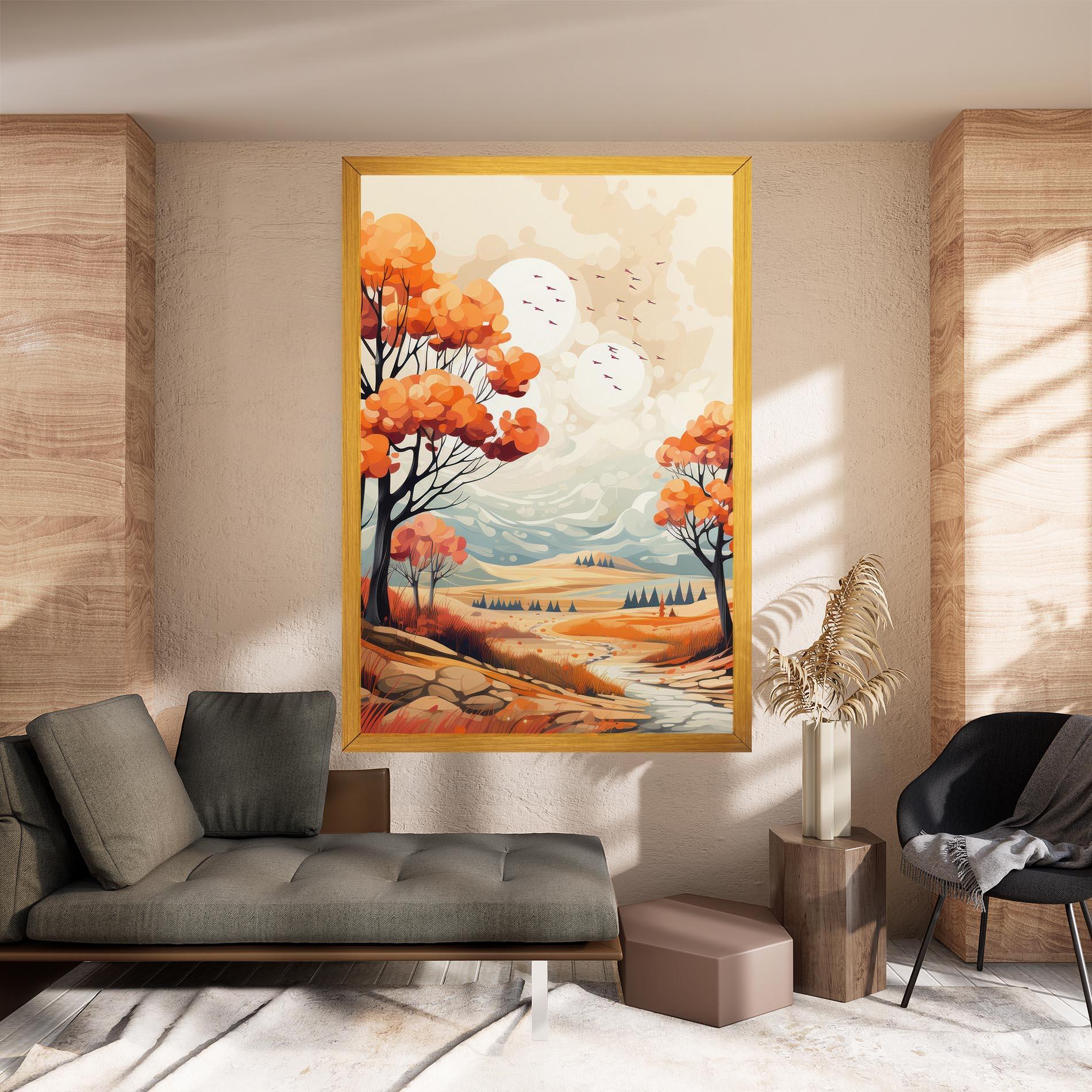 Vászonkép Autumn Tree Painting mockup 8