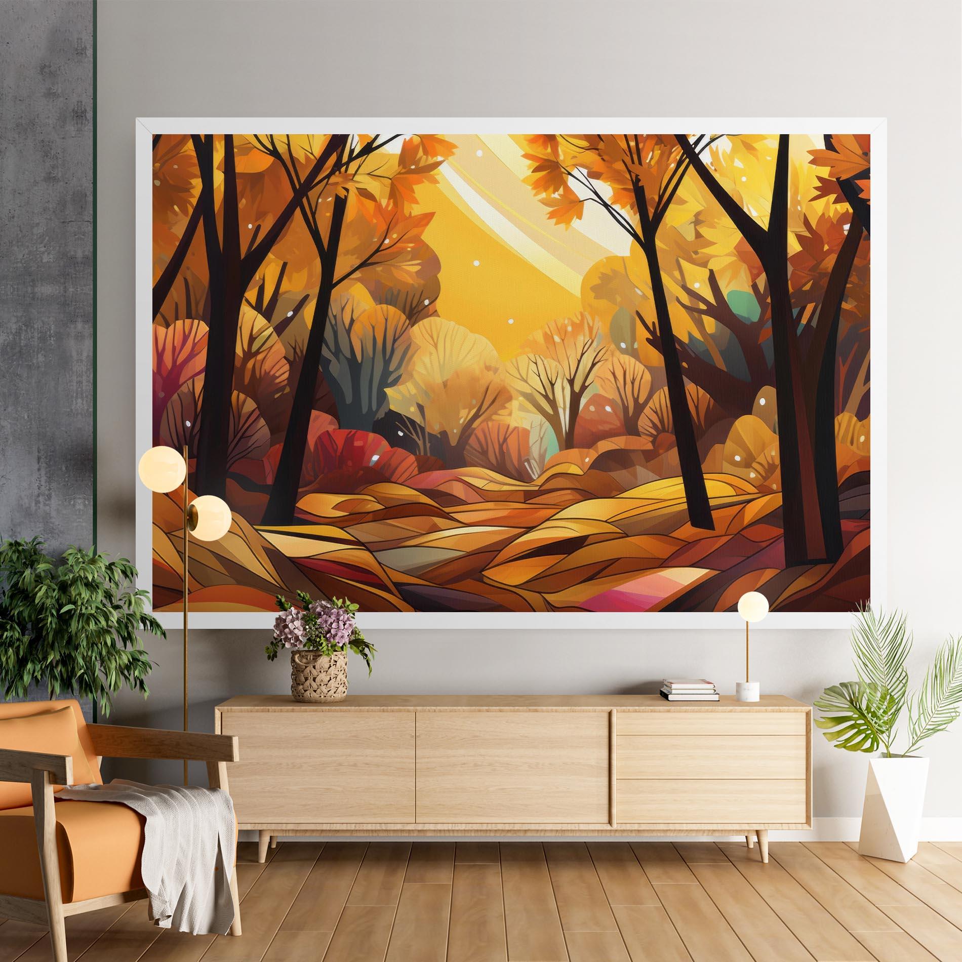 Vászonkép Autumn Forest Art mockup 9