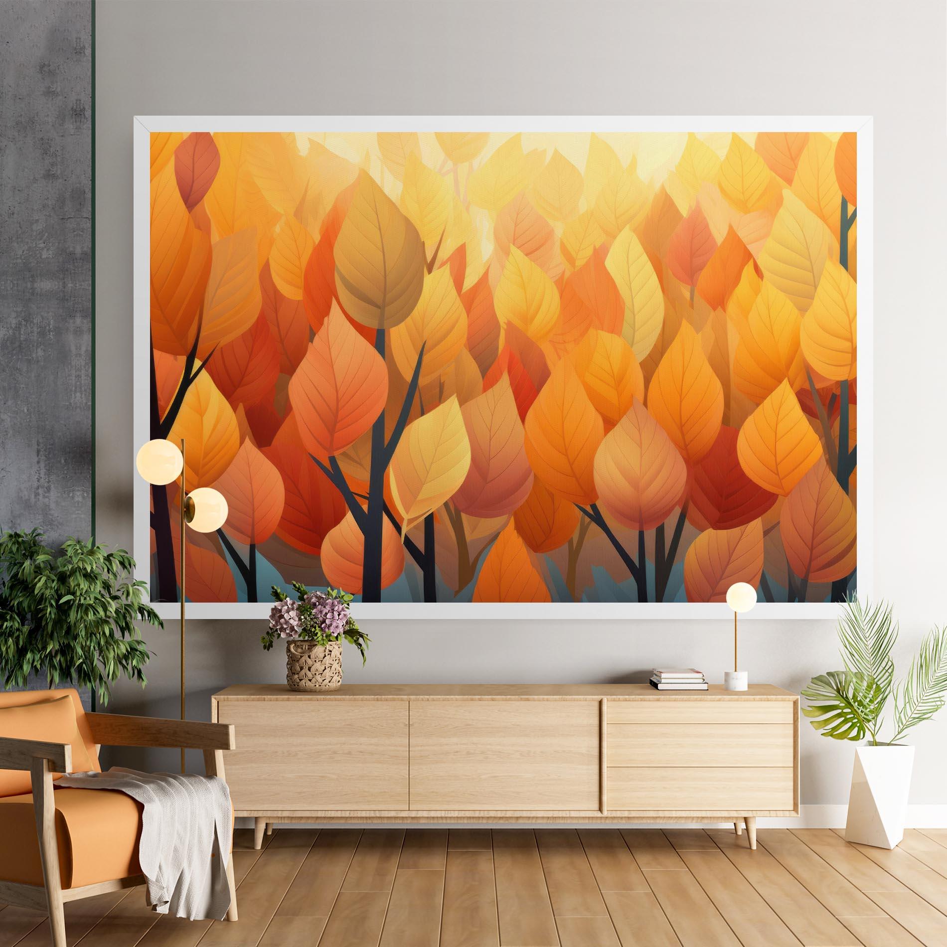 Vászonkép Autumn Leaves mockup 9