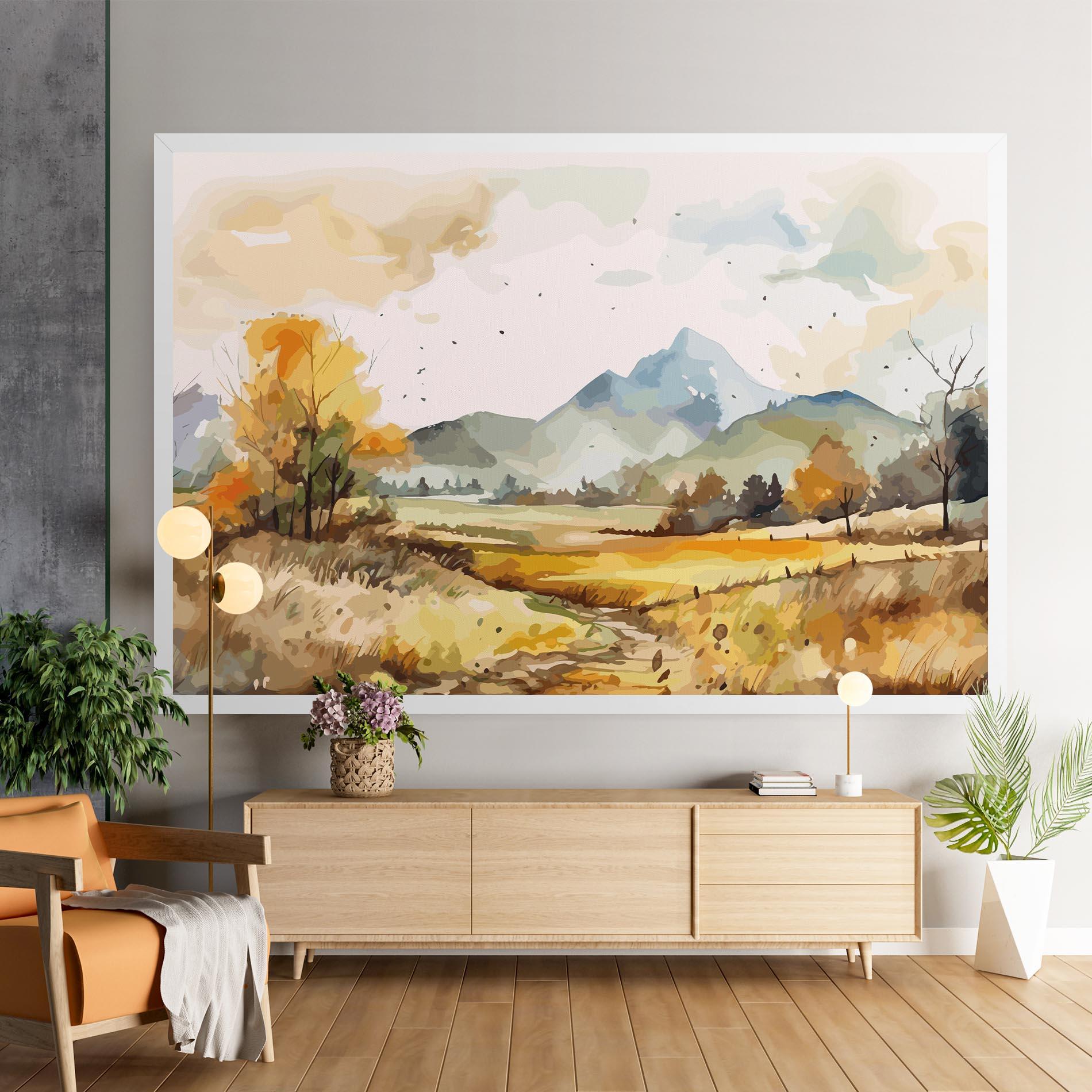 Vászonkép Yellow Blue Autumn mockup 9