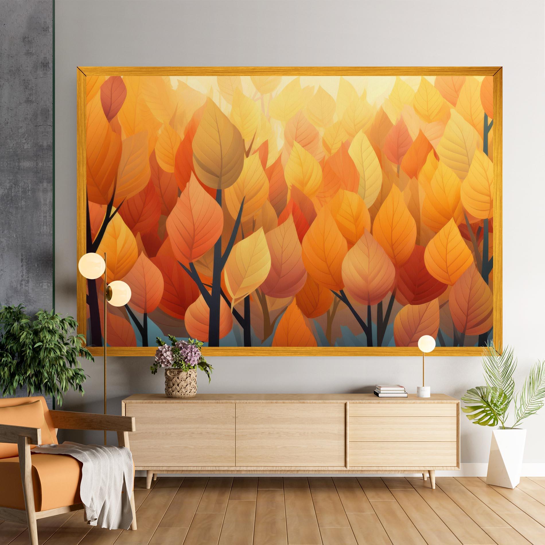 Vászonkép Autumn Leaves mockup 9