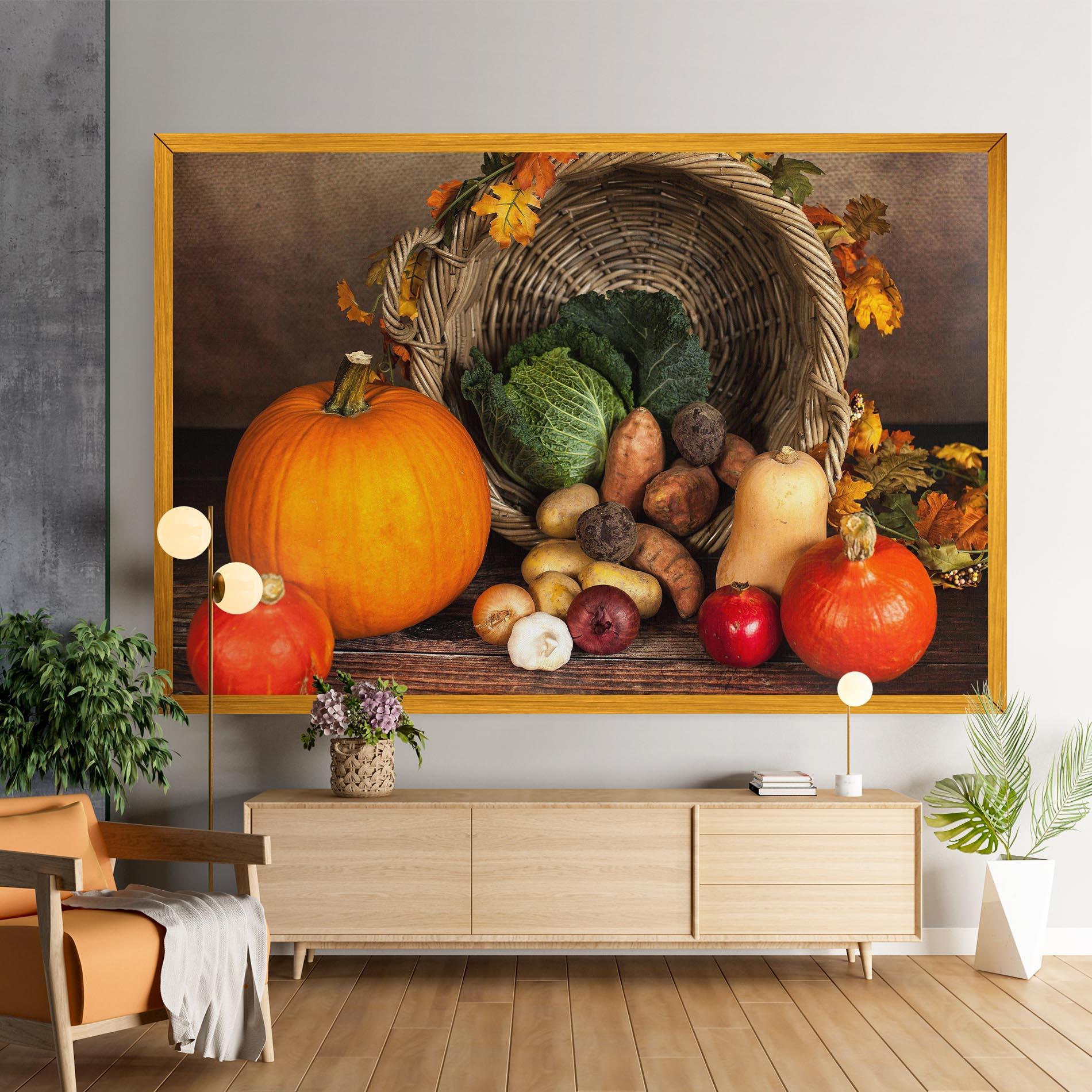 Vászonkép Autumn Vegetables mockup 9