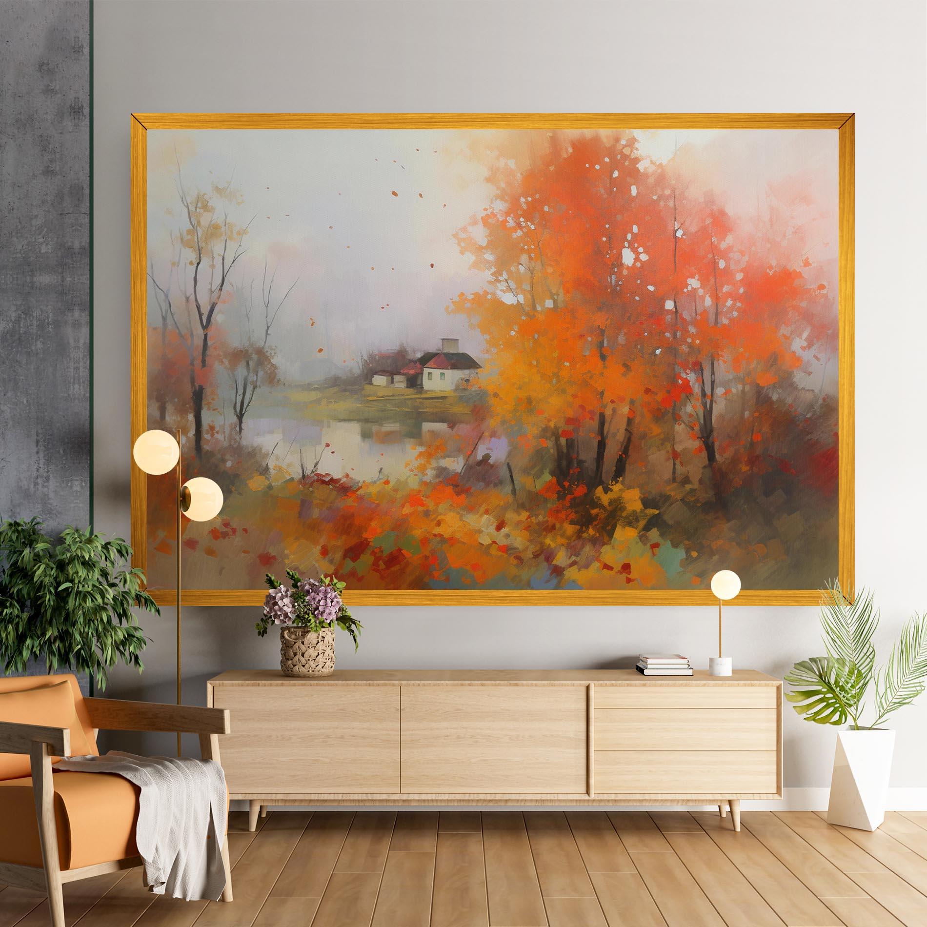 Vászonkép Autumnal Painting mockup 9