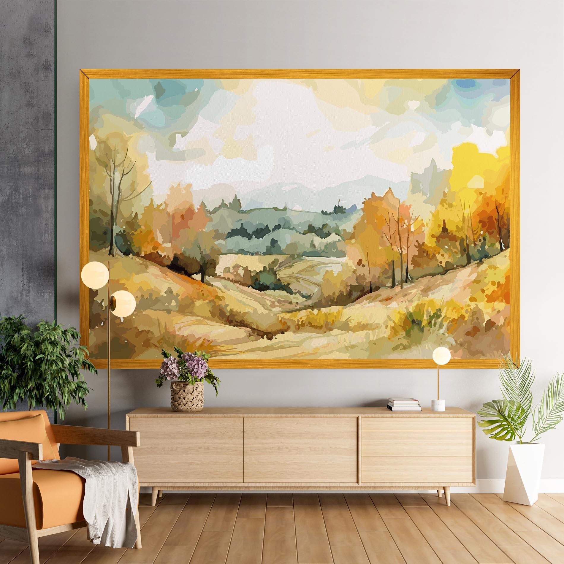 Vászonkép Green Yellow Autumn mockup 9