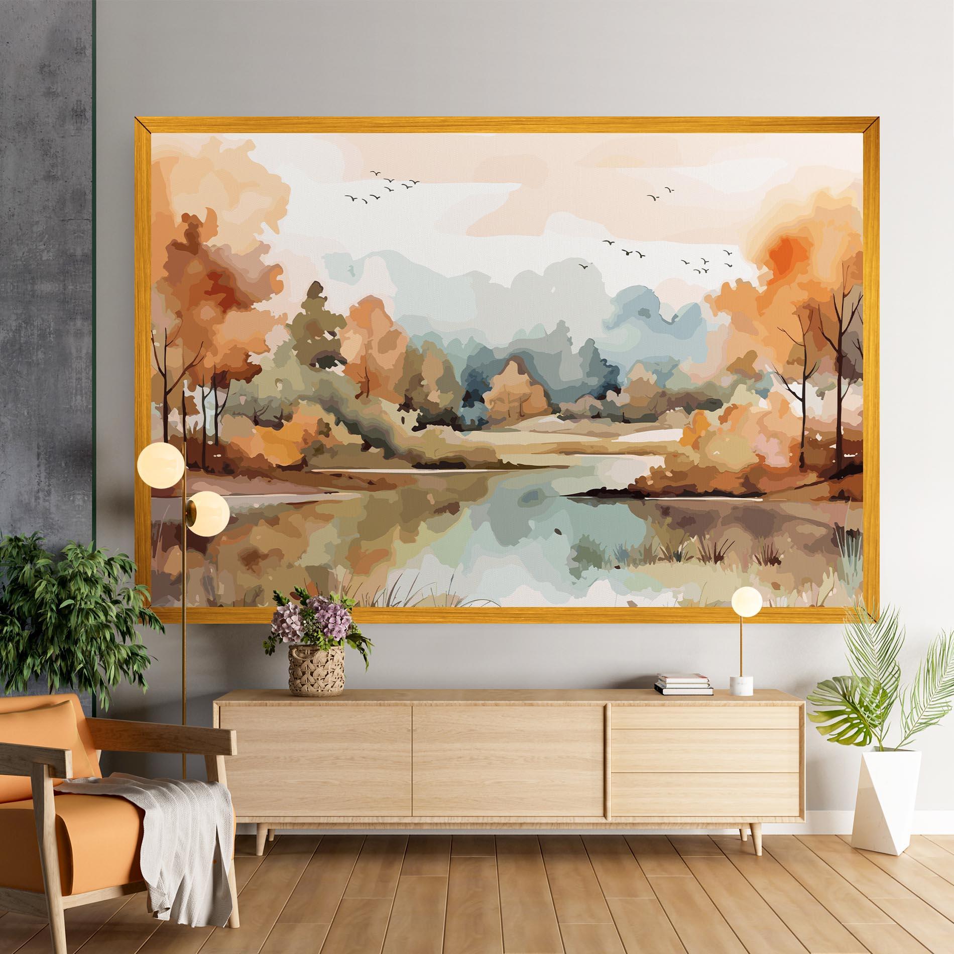 Vászonkép Watercolor Autumn mockup 9