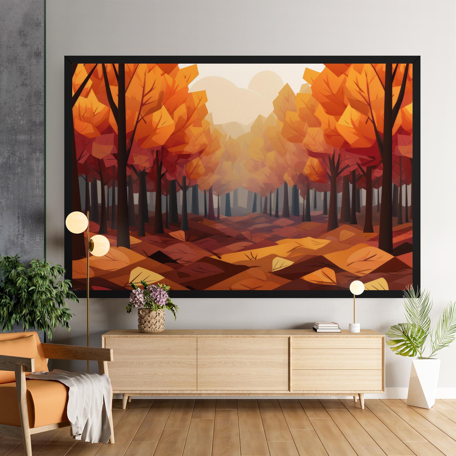 Vászonkép Autumn Forest View mockup 9