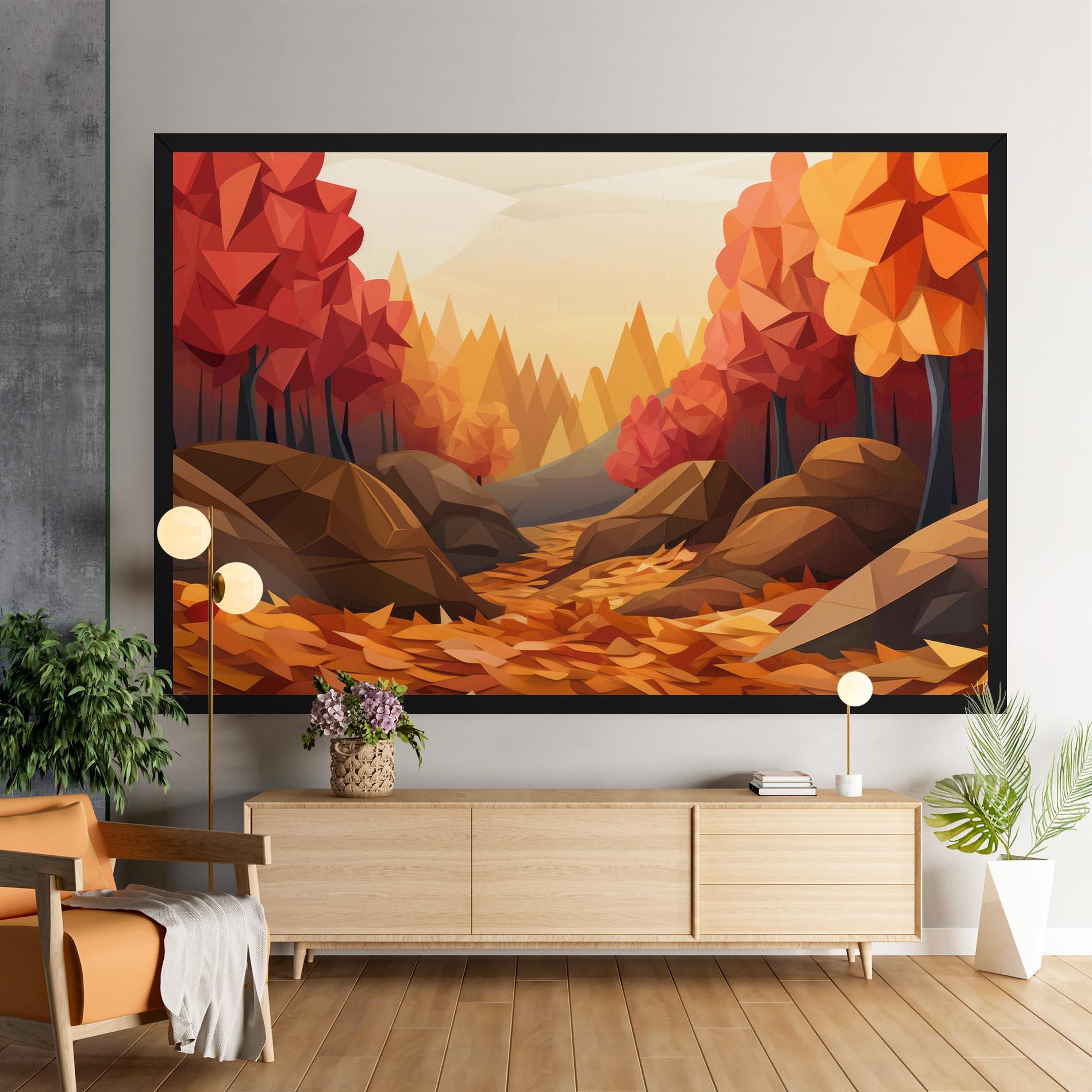 Vászonkép Autumn Orange Forest mockup 9