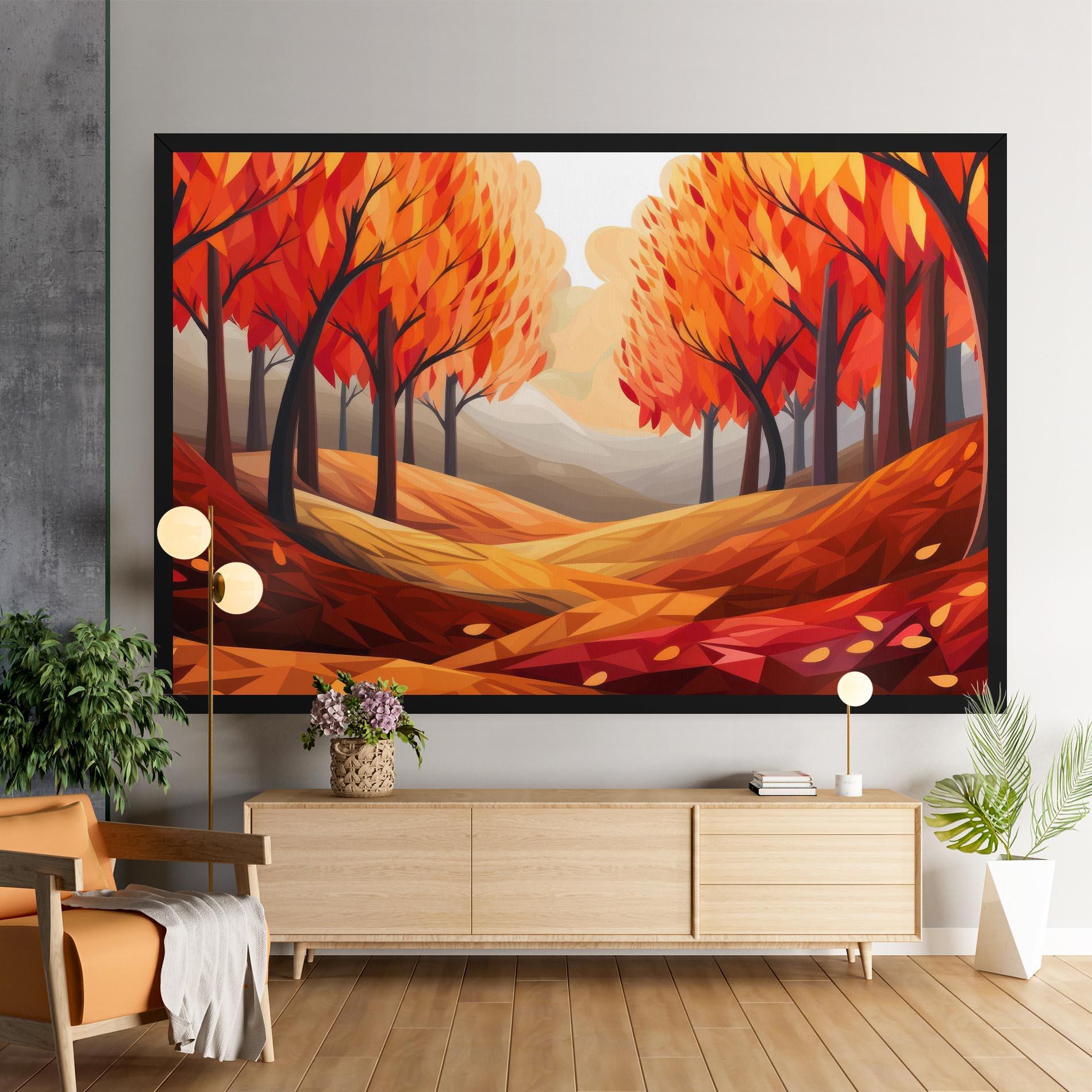 Vászonkép Red Trees Art mockup 9