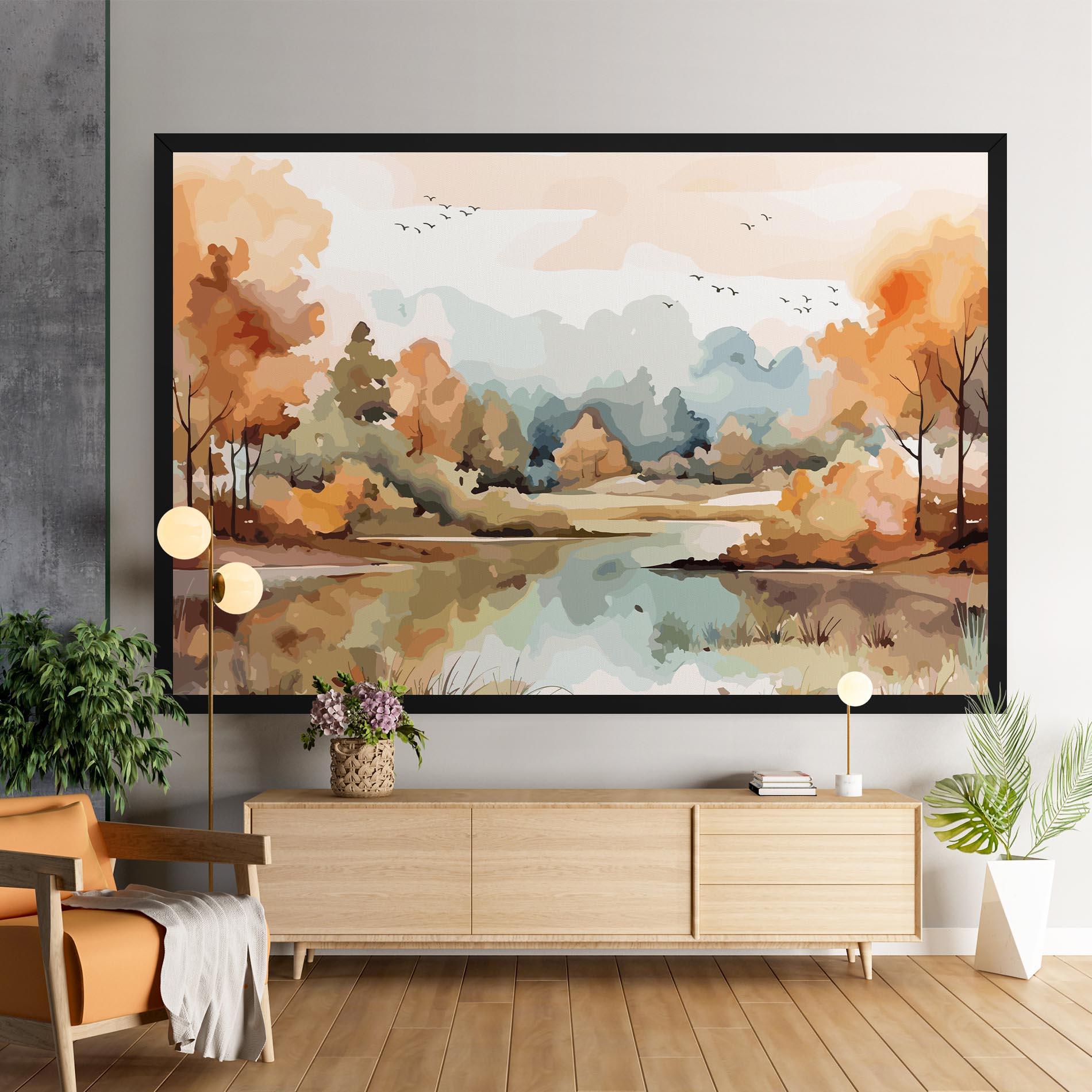 Vászonkép Watercolor Autumn mockup 9
