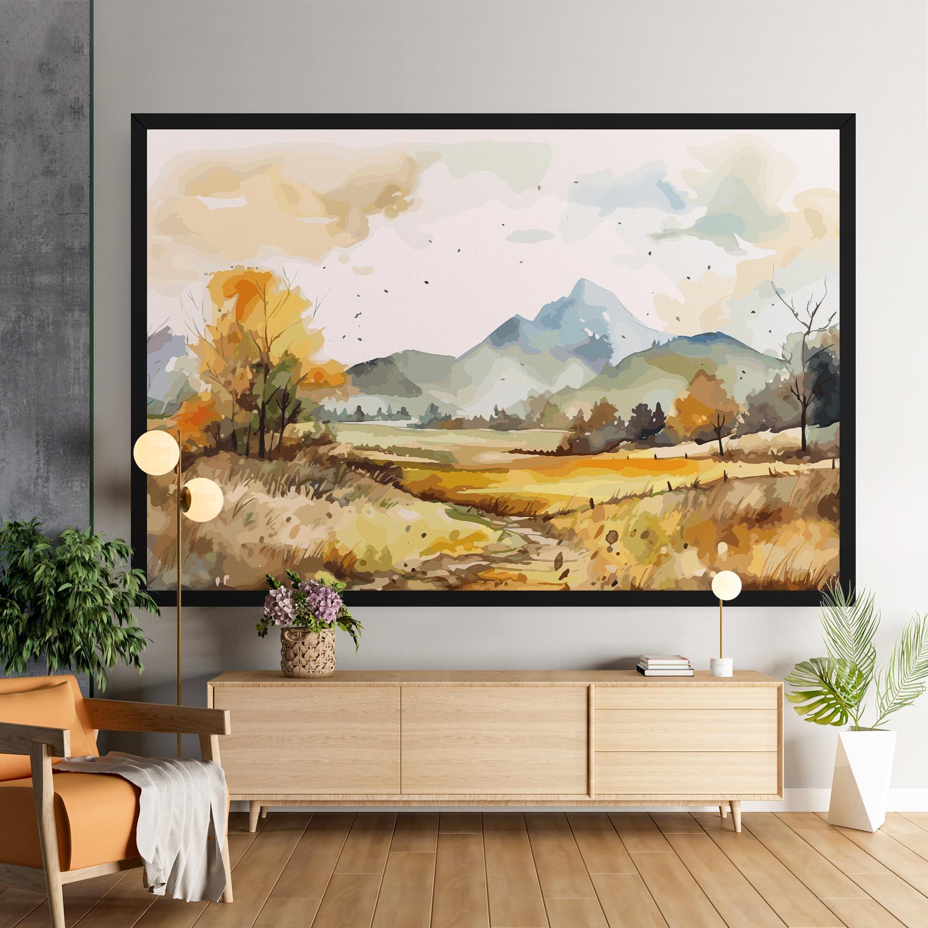 Vászonkép Yellow Blue Autumn mockup 9