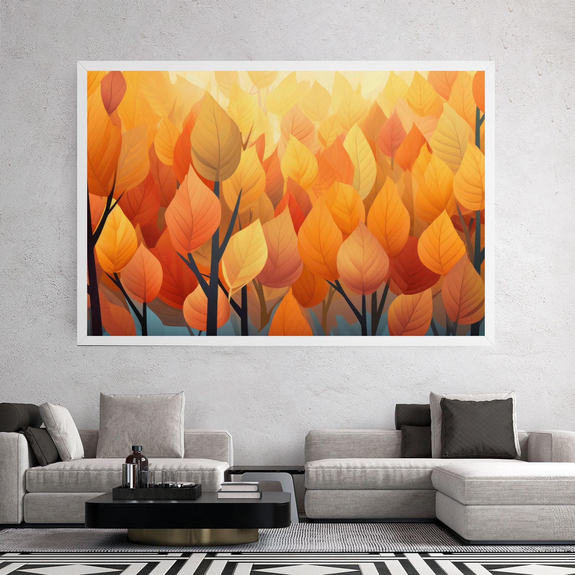Vászonkép Autumn Leaves mockup 2