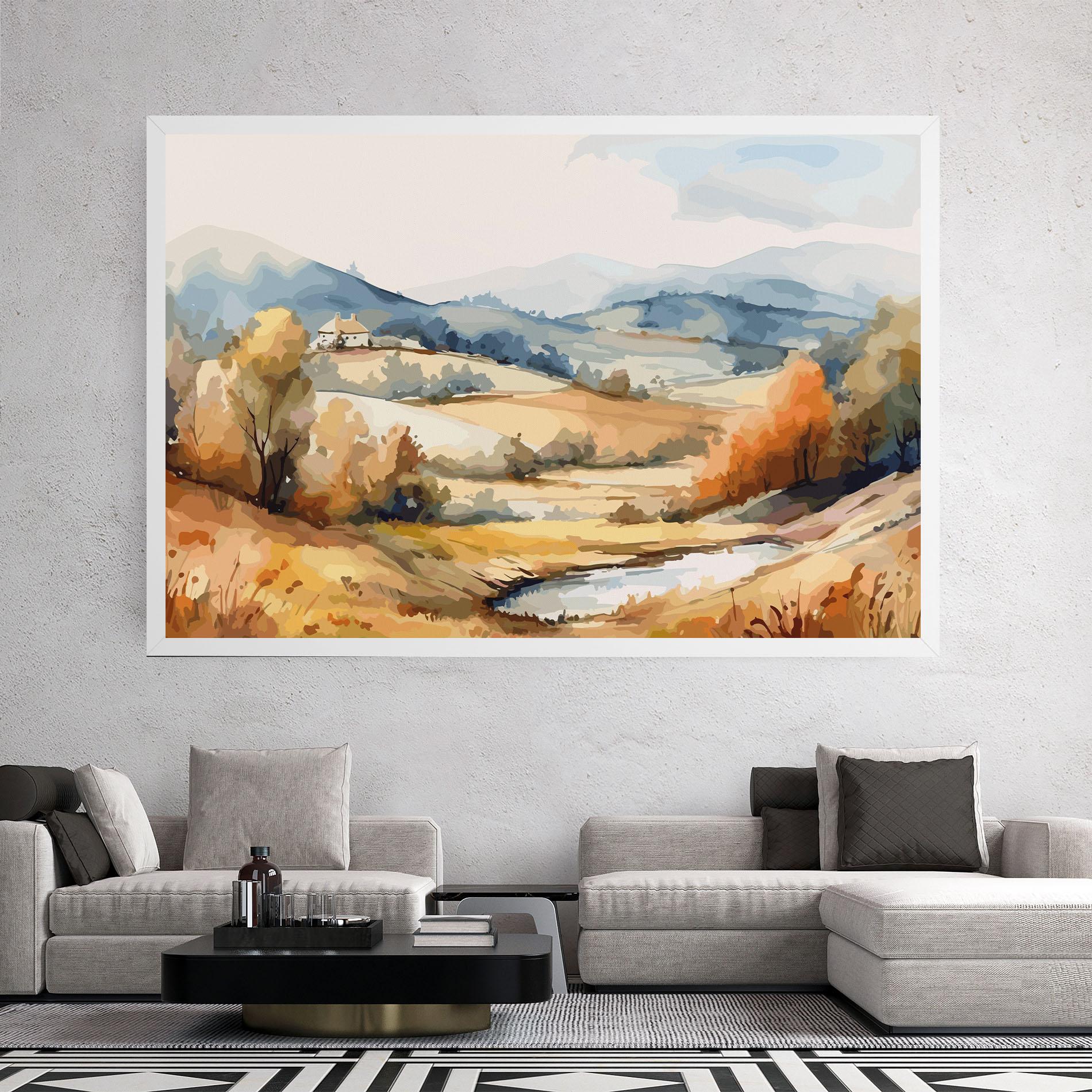 Vászonkép Blue Orange Autumn mockup 2