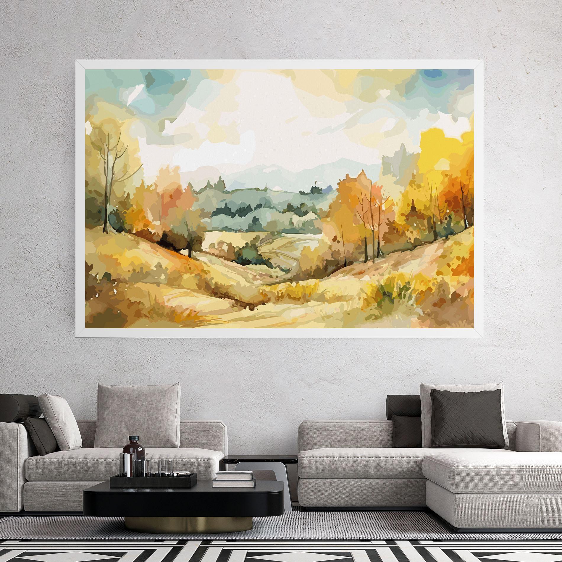 Vászonkép Green Yellow Autumn mockup 2