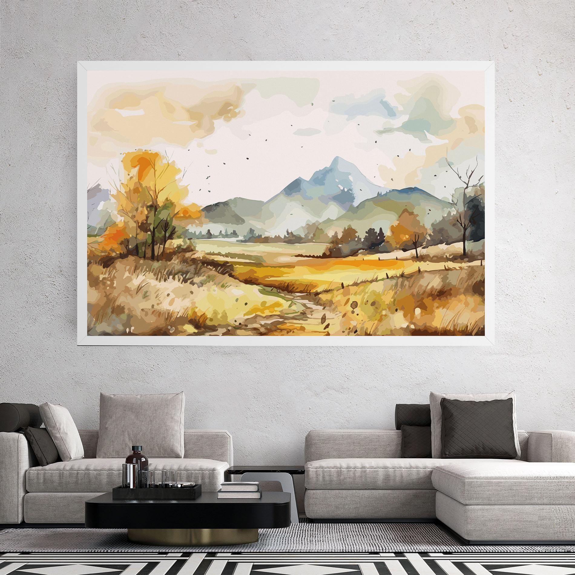 Vászonkép Yellow Blue Autumn mockup 2