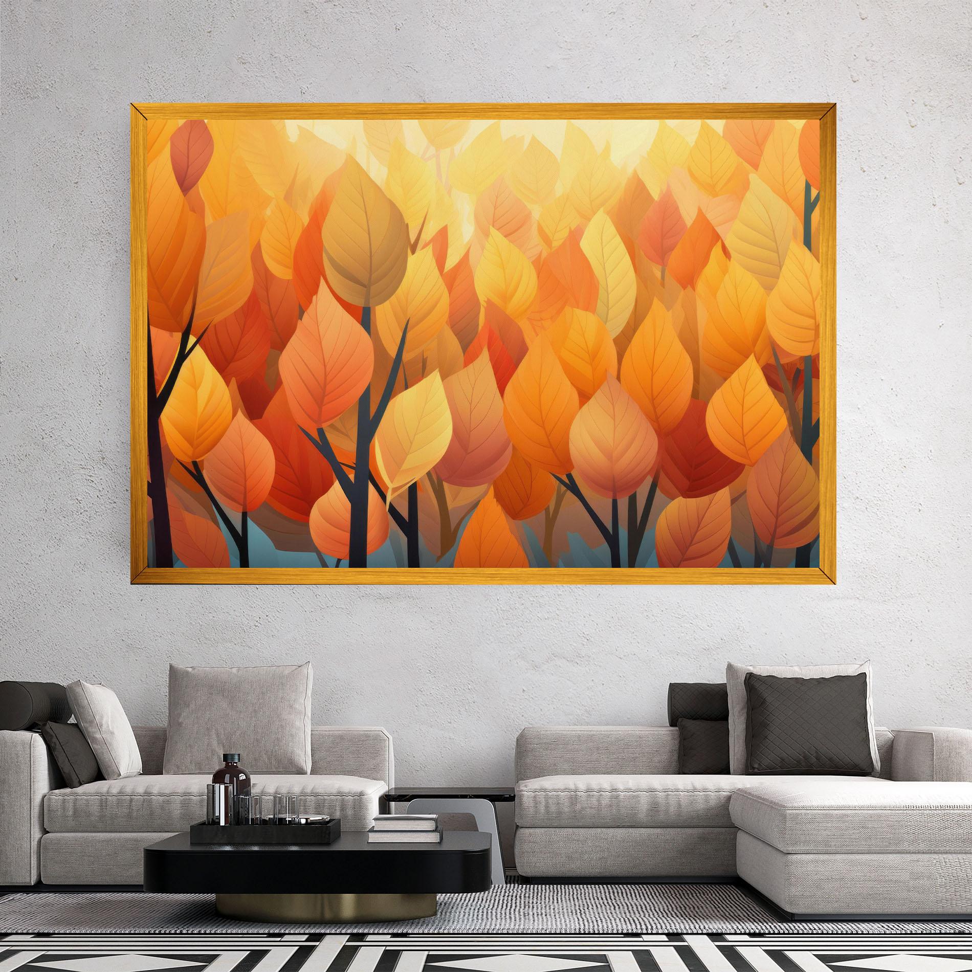Vászonkép Autumn Leaves mockup 2