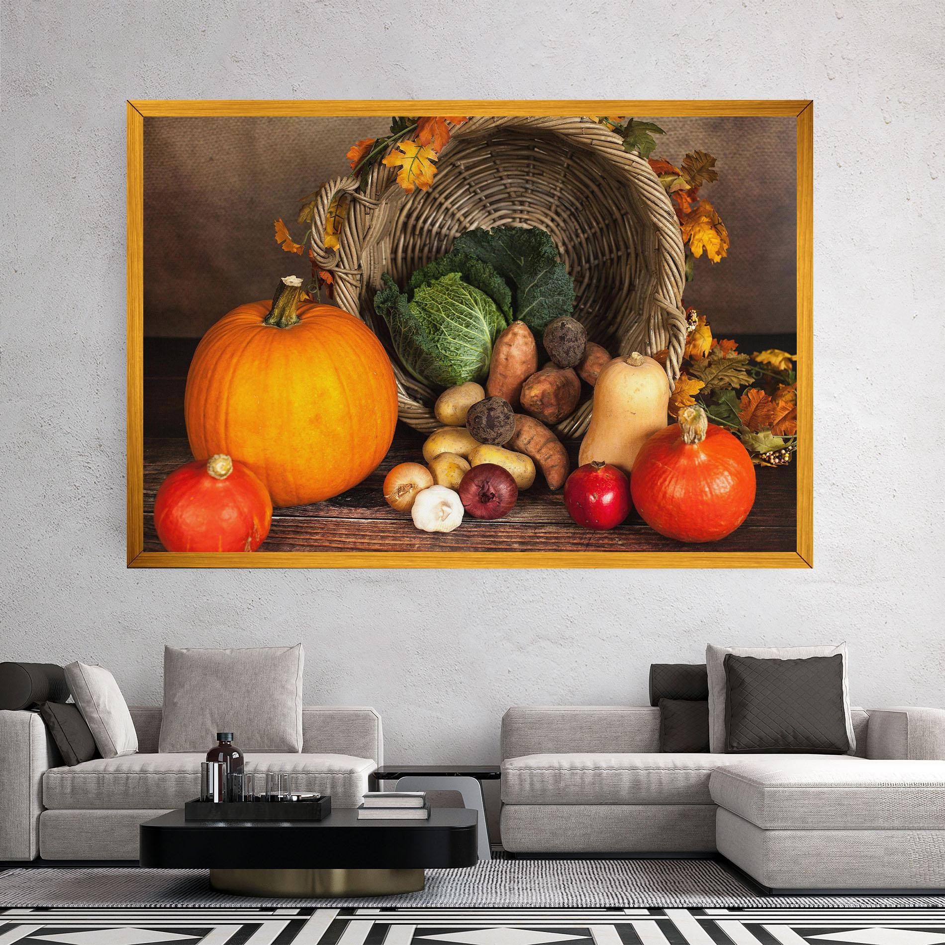 Vászonkép Autumn Vegetables mockup 2