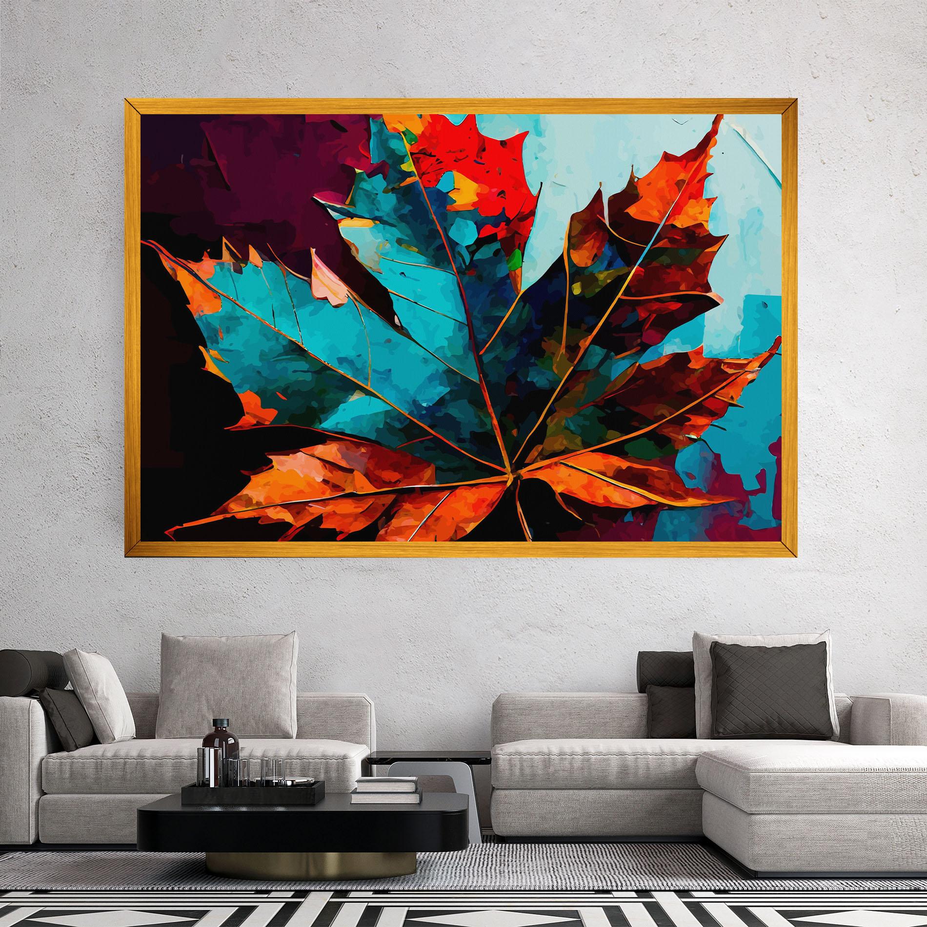 Vászonkép Blue Orange Leaf mockup 2