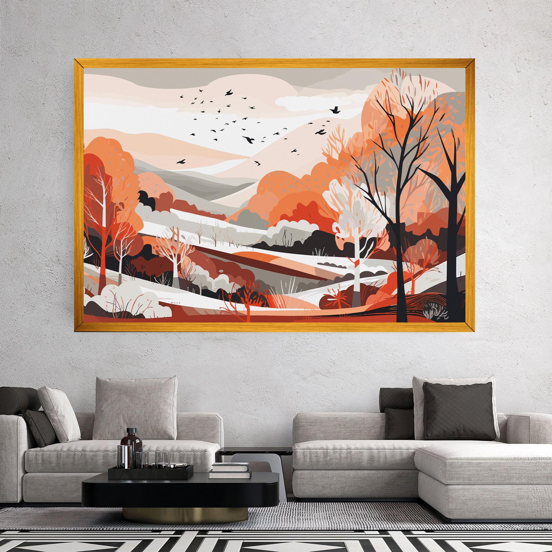 Vászonkép Grey Orange Autumn mockup 2
