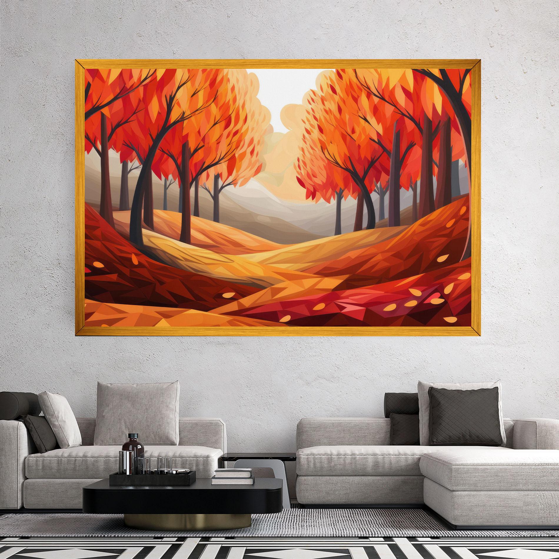 Vászonkép Red Trees Art mockup 2