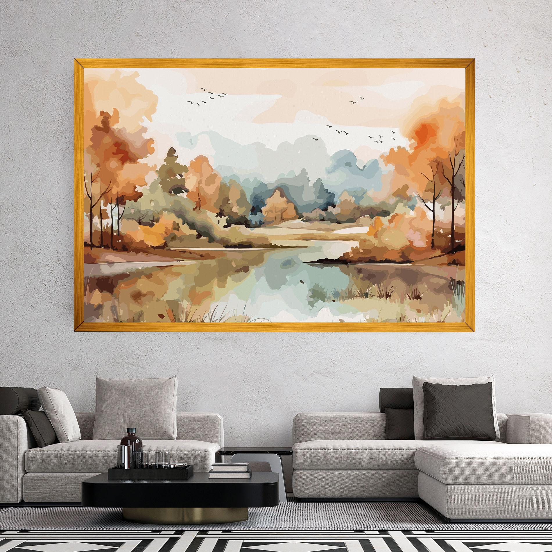 Vászonkép Watercolor Autumn mockup 2