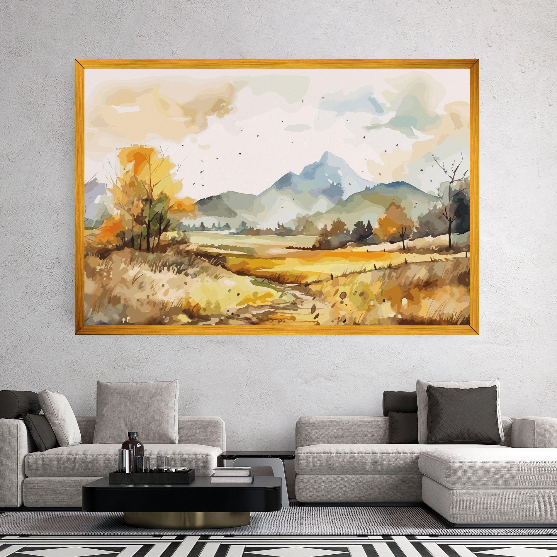 Vászonkép Yellow Blue Autumn mockup 2
